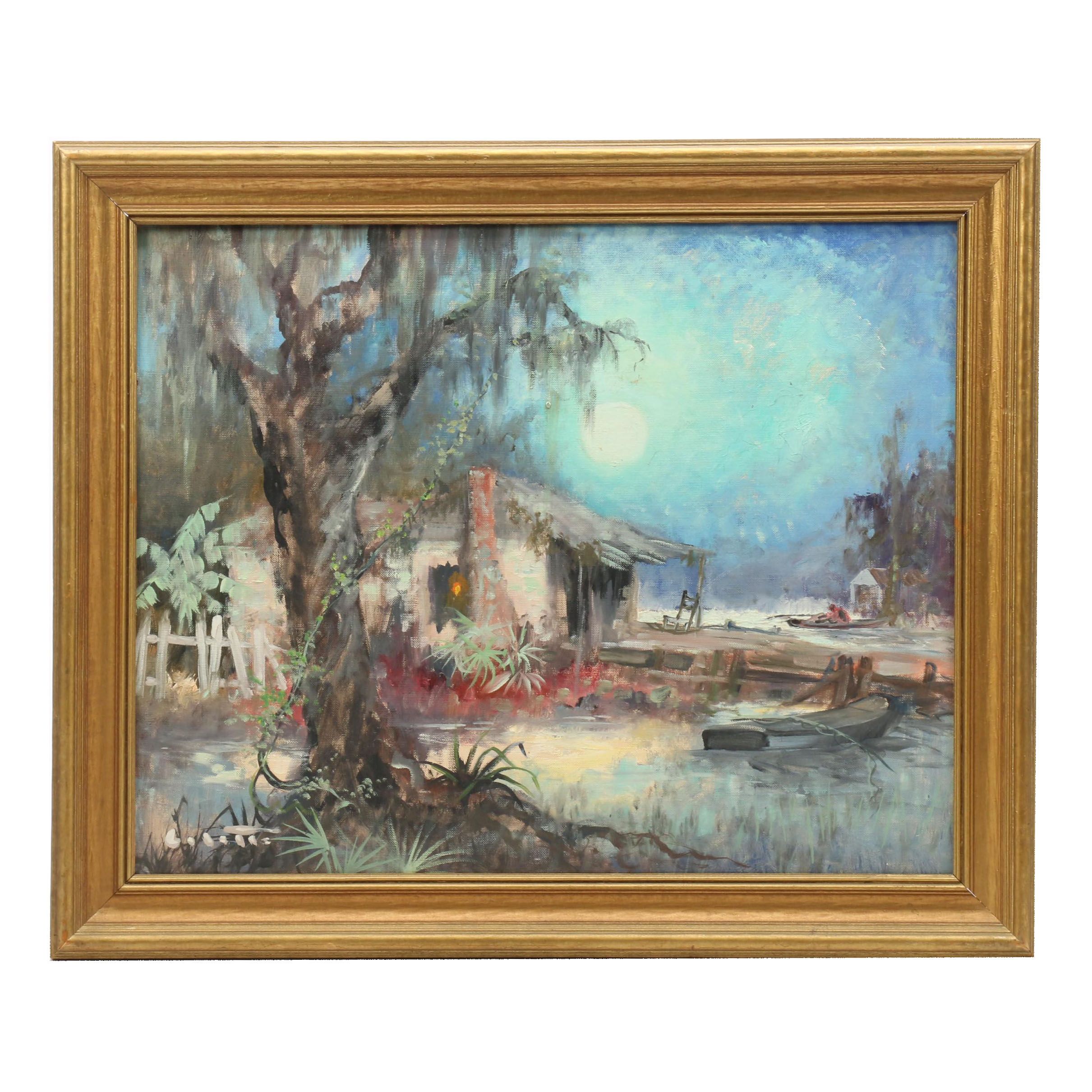 Colette Pope Heldner Oil Painting "Swamp Idyll (Louisiana Bayou Country)"