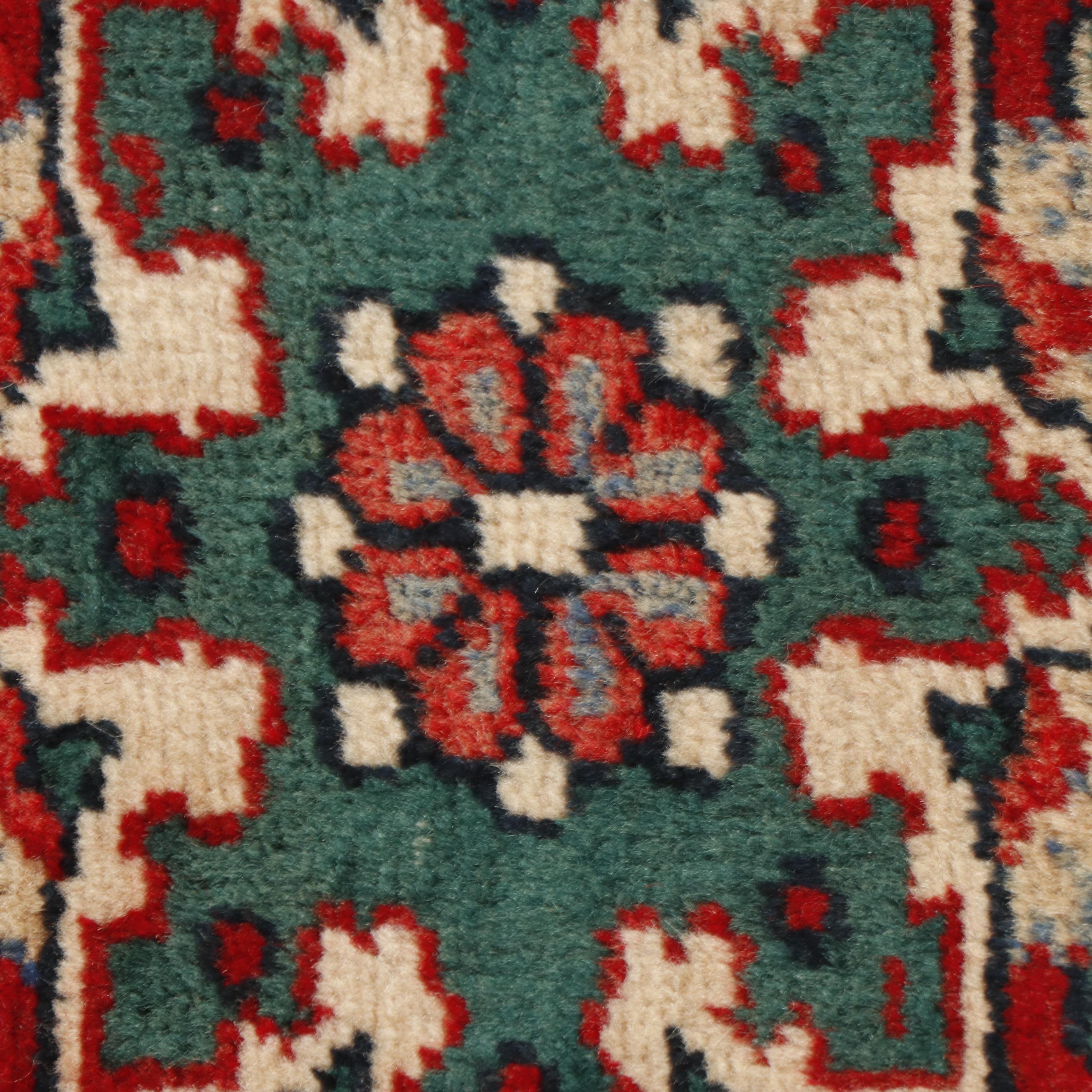 Hand-Knotted Persian Afshar Wool Runner with Floral Vase Motif