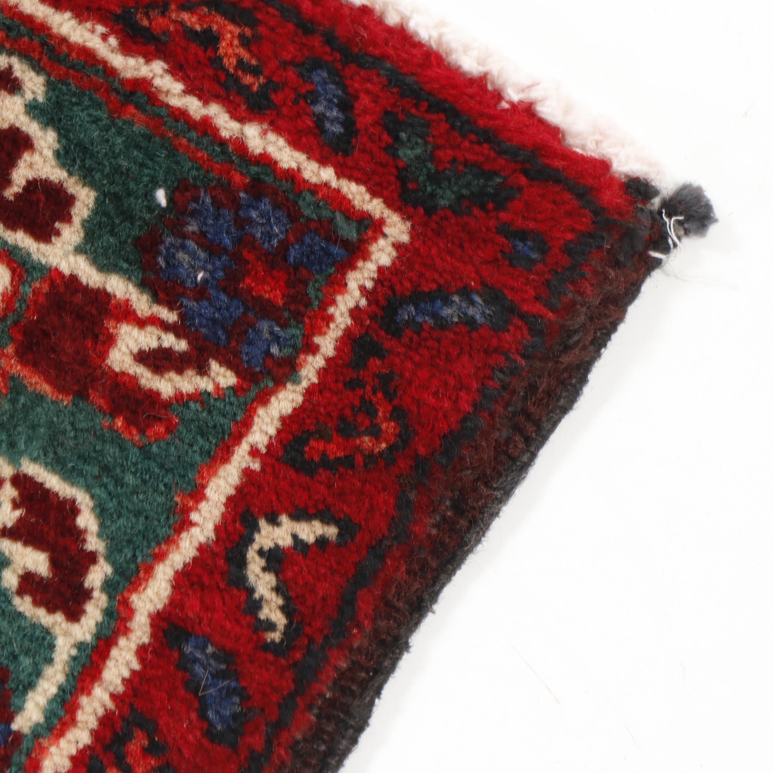 Hand-Knotted Persian Afshar Wool Runner with Floral Vase Motif