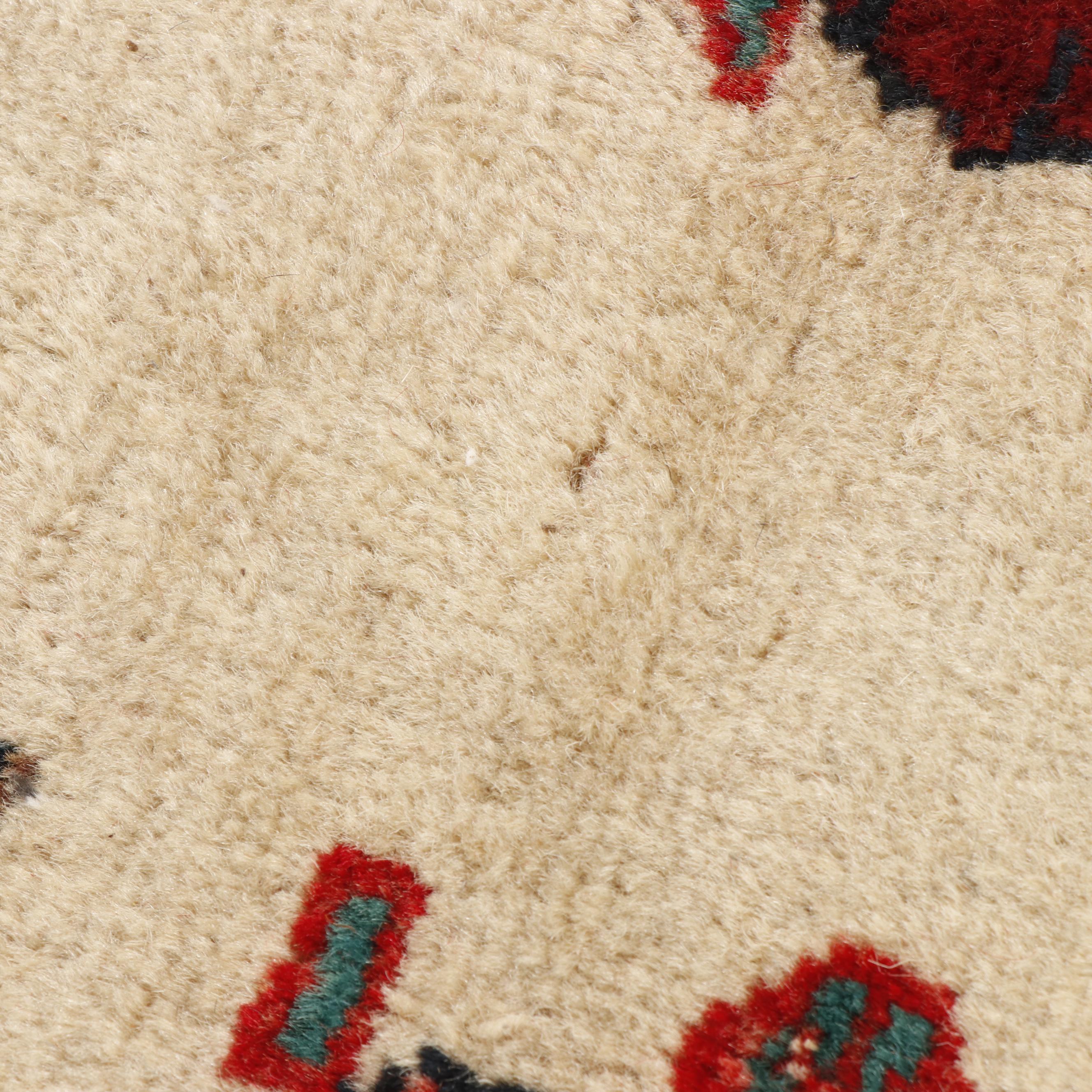 Hand-Knotted Persian Afshar Wool Runner with Floral Vase Motif