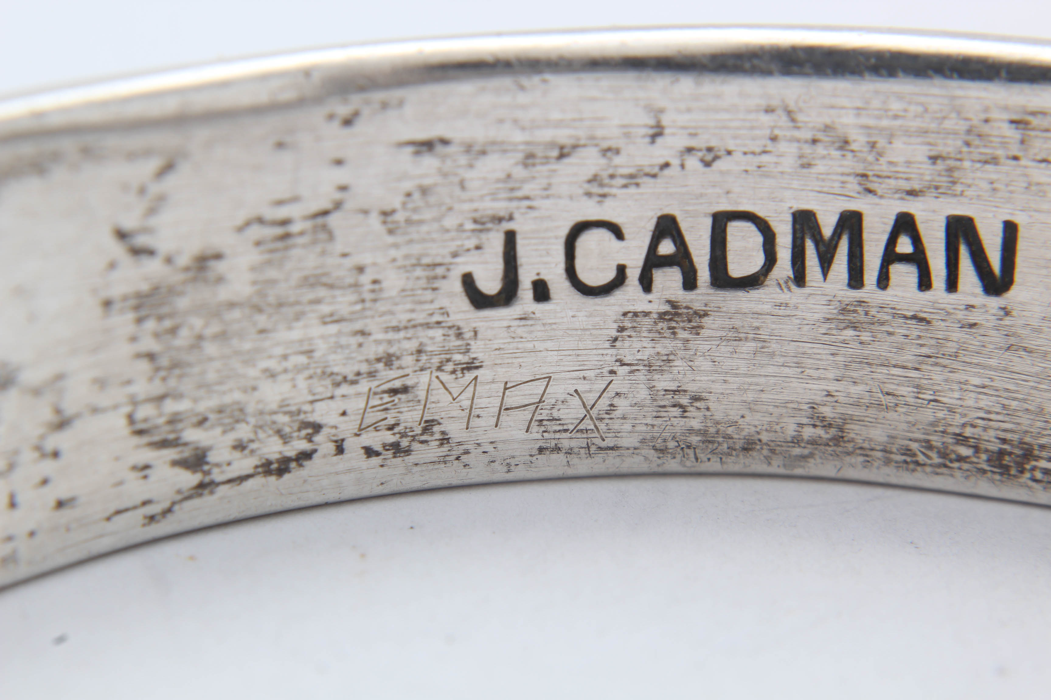 J. Cadman Navajo Diné Sterling Silver, Turquoise, Coral, and Onyx Cuff Bracelet