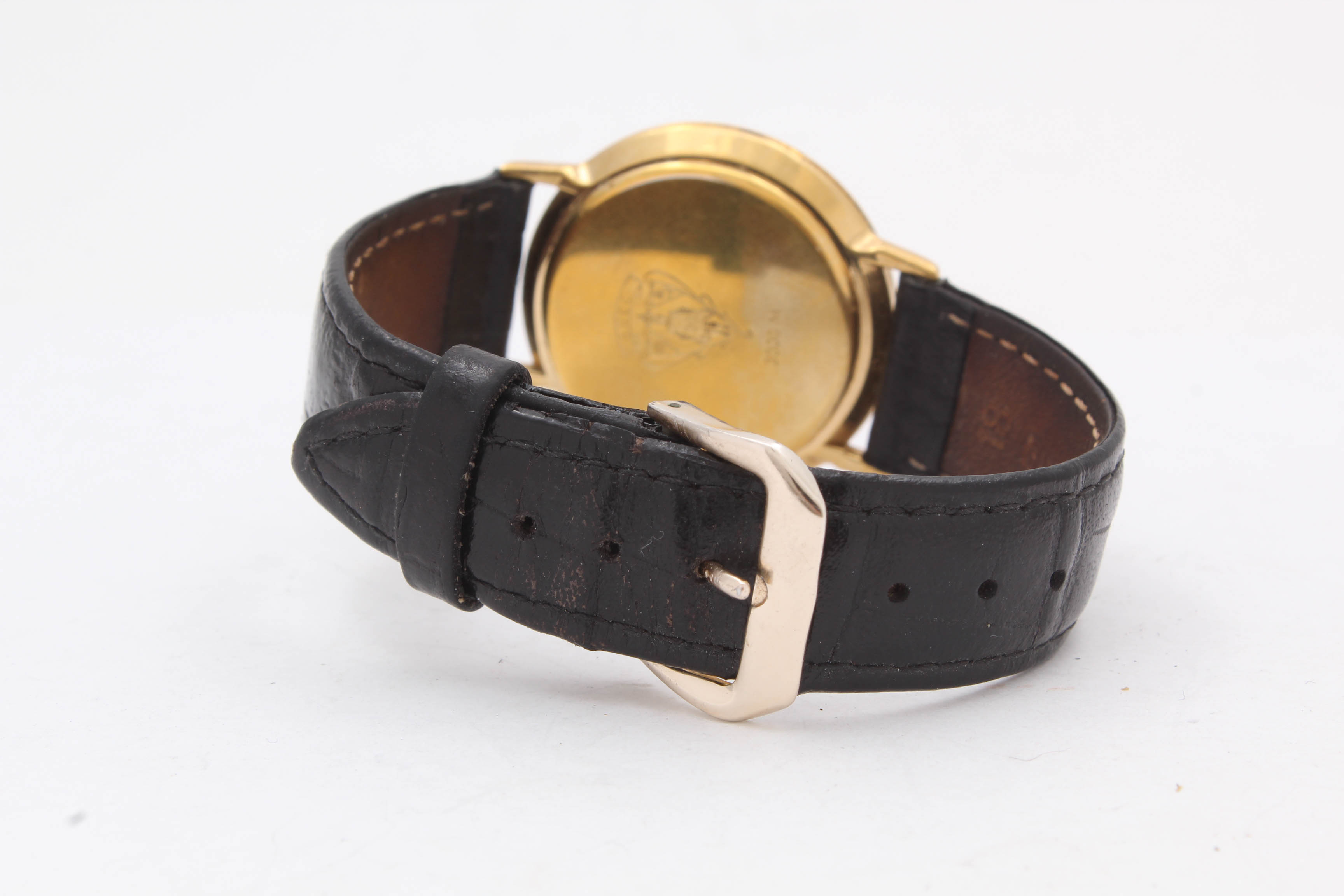 Gucci Model 3000M Gold Tone Watch with Leather Band