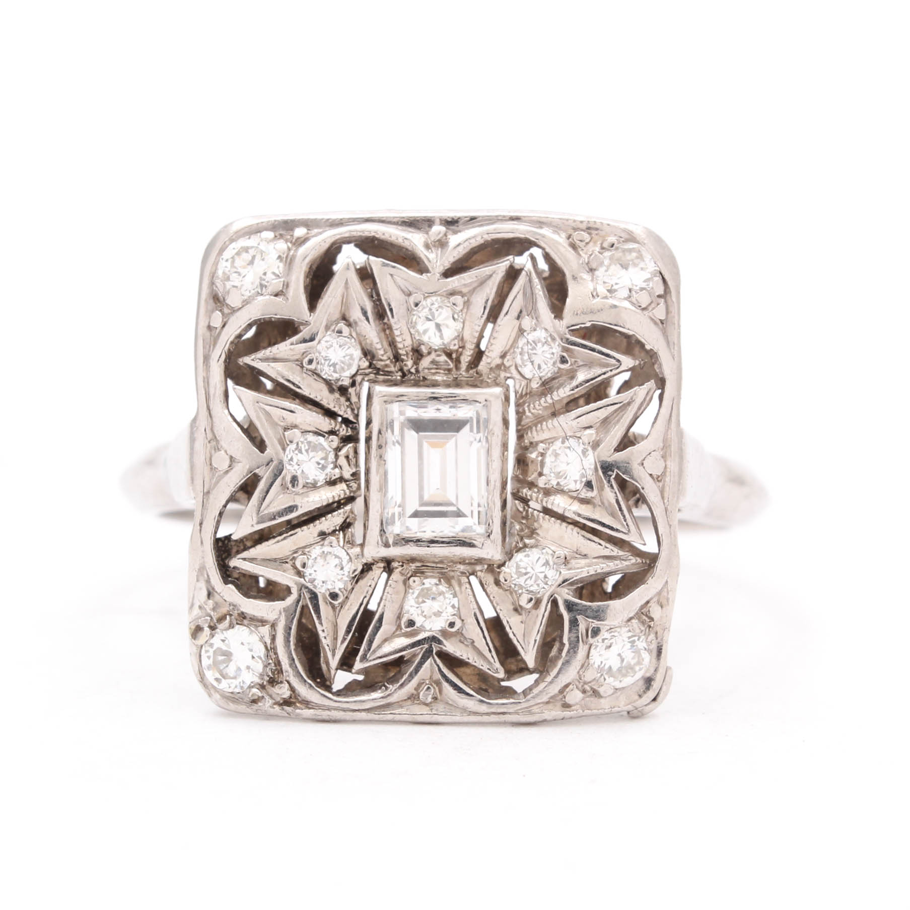 Vintage Art Deco Platinum Diamond Ring