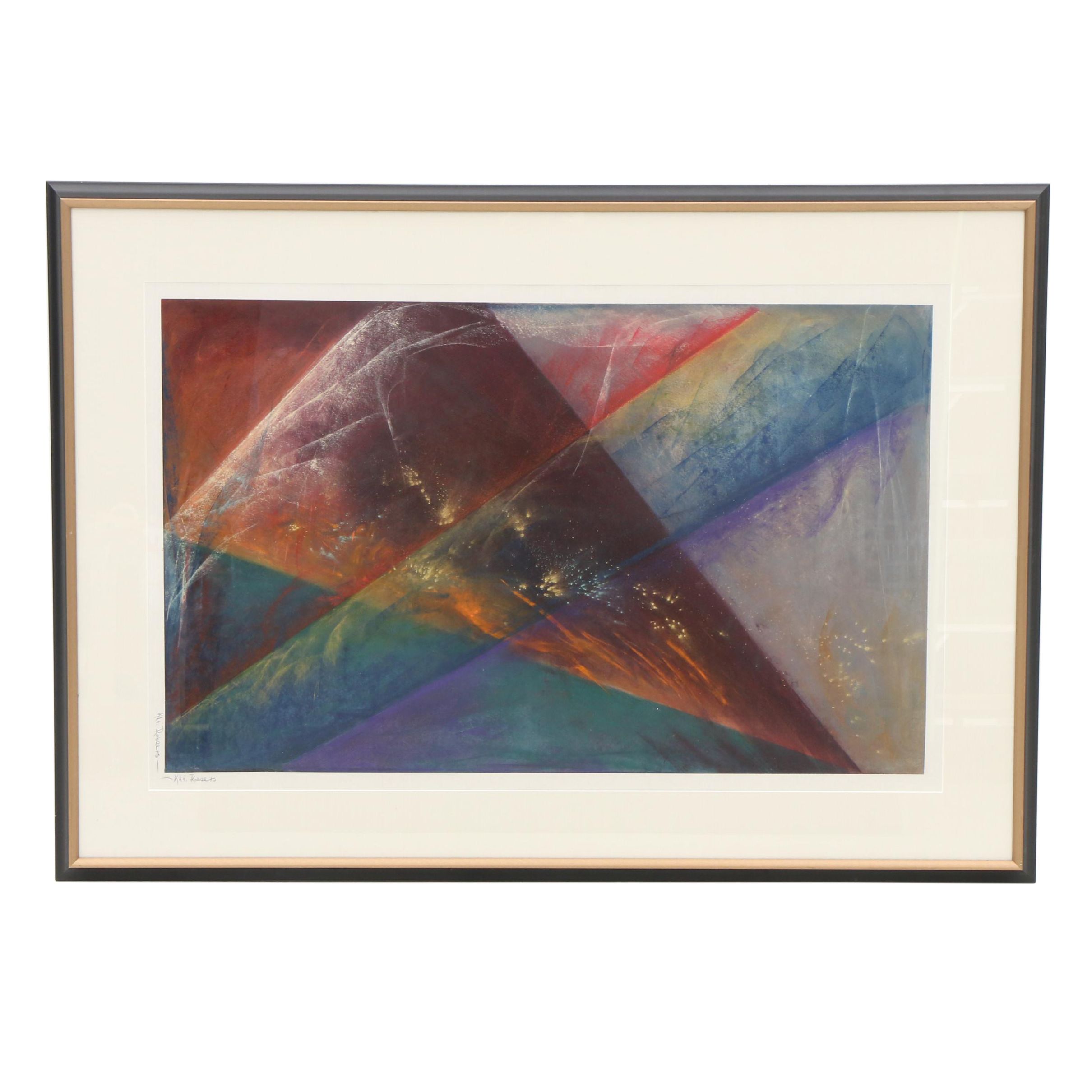 Kati Roberts Abstract Mixed Media Monotype