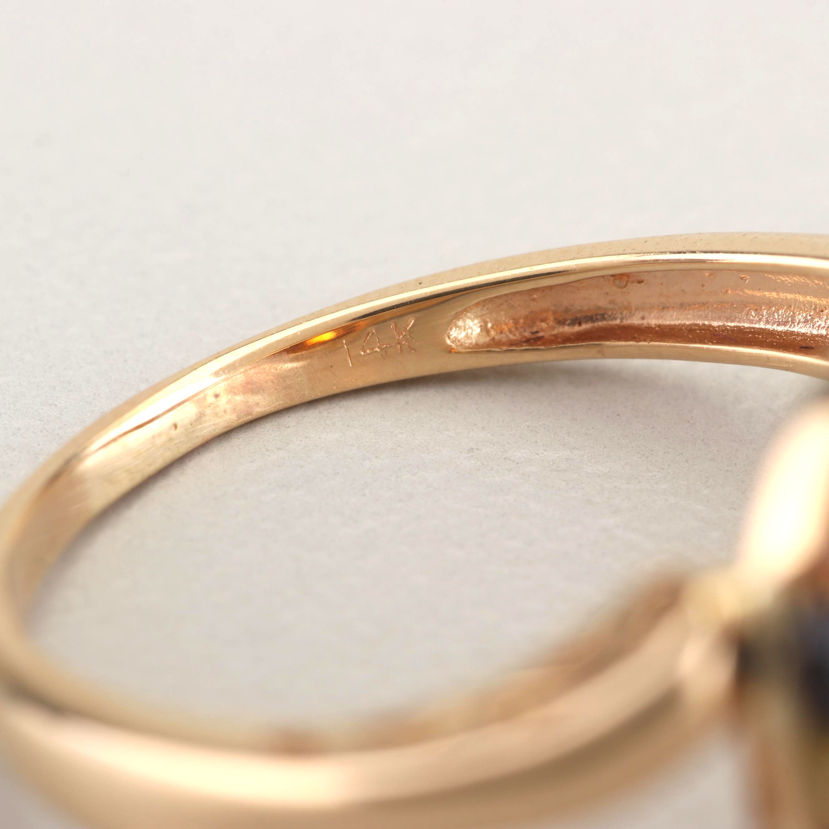 14K Yellow Gold Citrine, Diamond, and Gemstone Ring