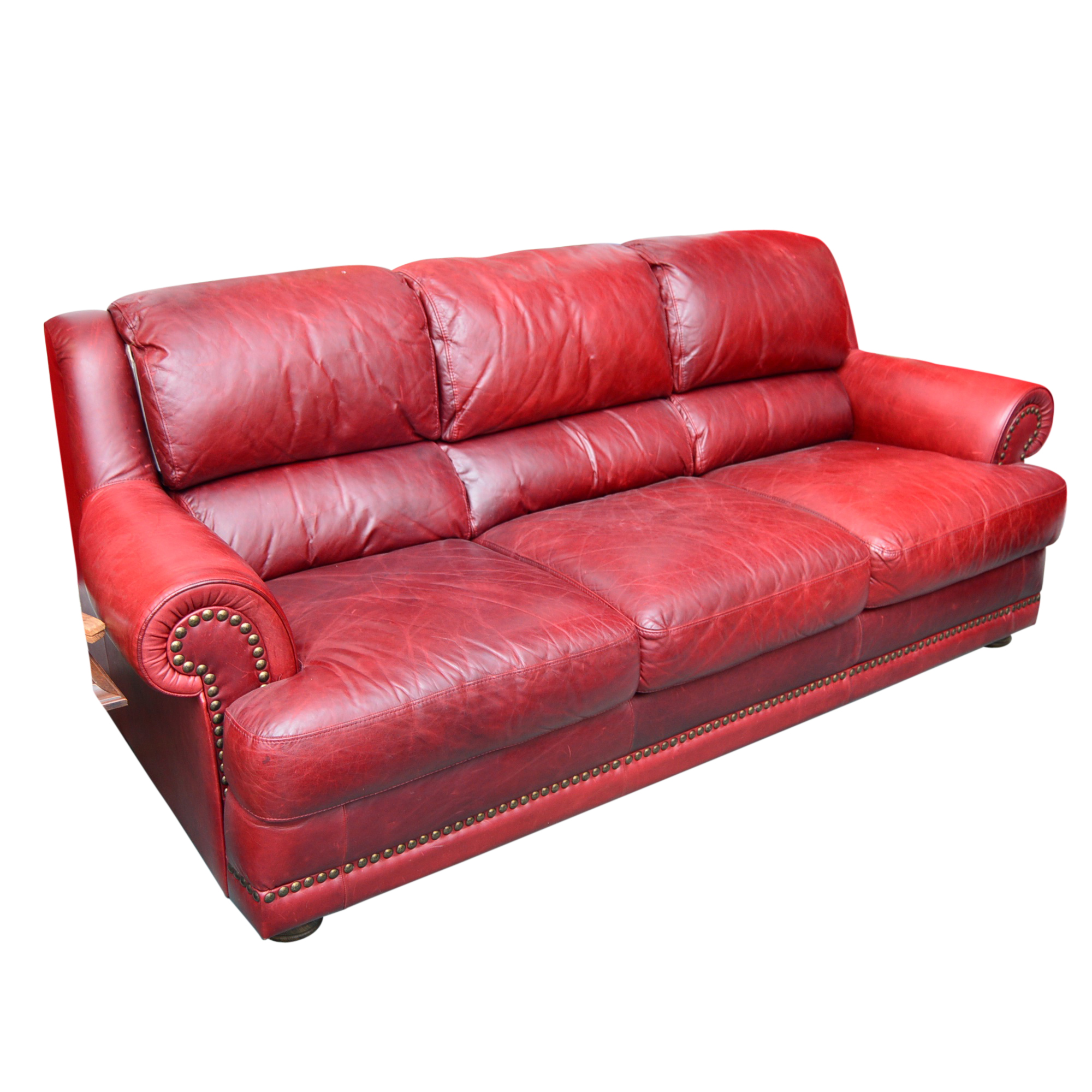 Natuzzi Red Leather Sofa