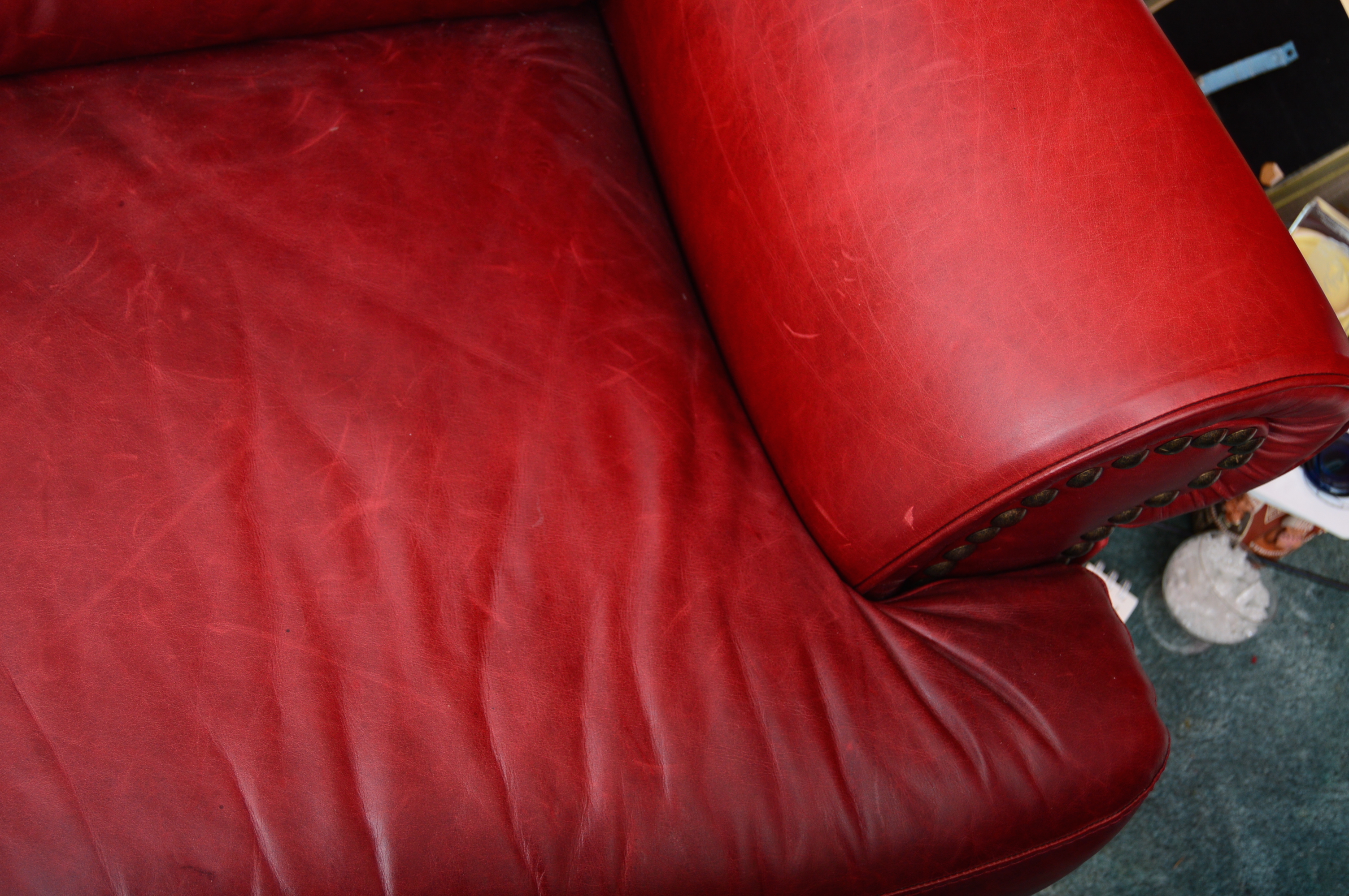 Natuzzi Red Leather Sofa