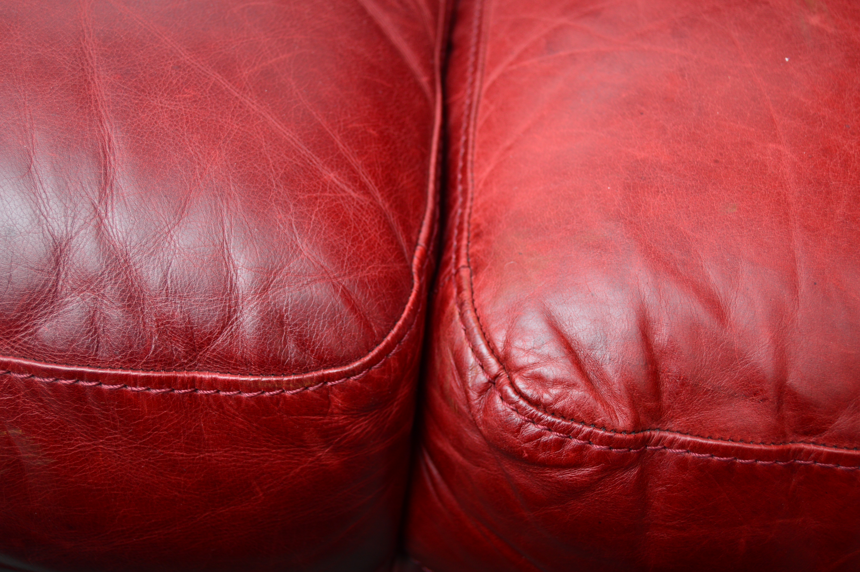 Natuzzi Red Leather Sofa