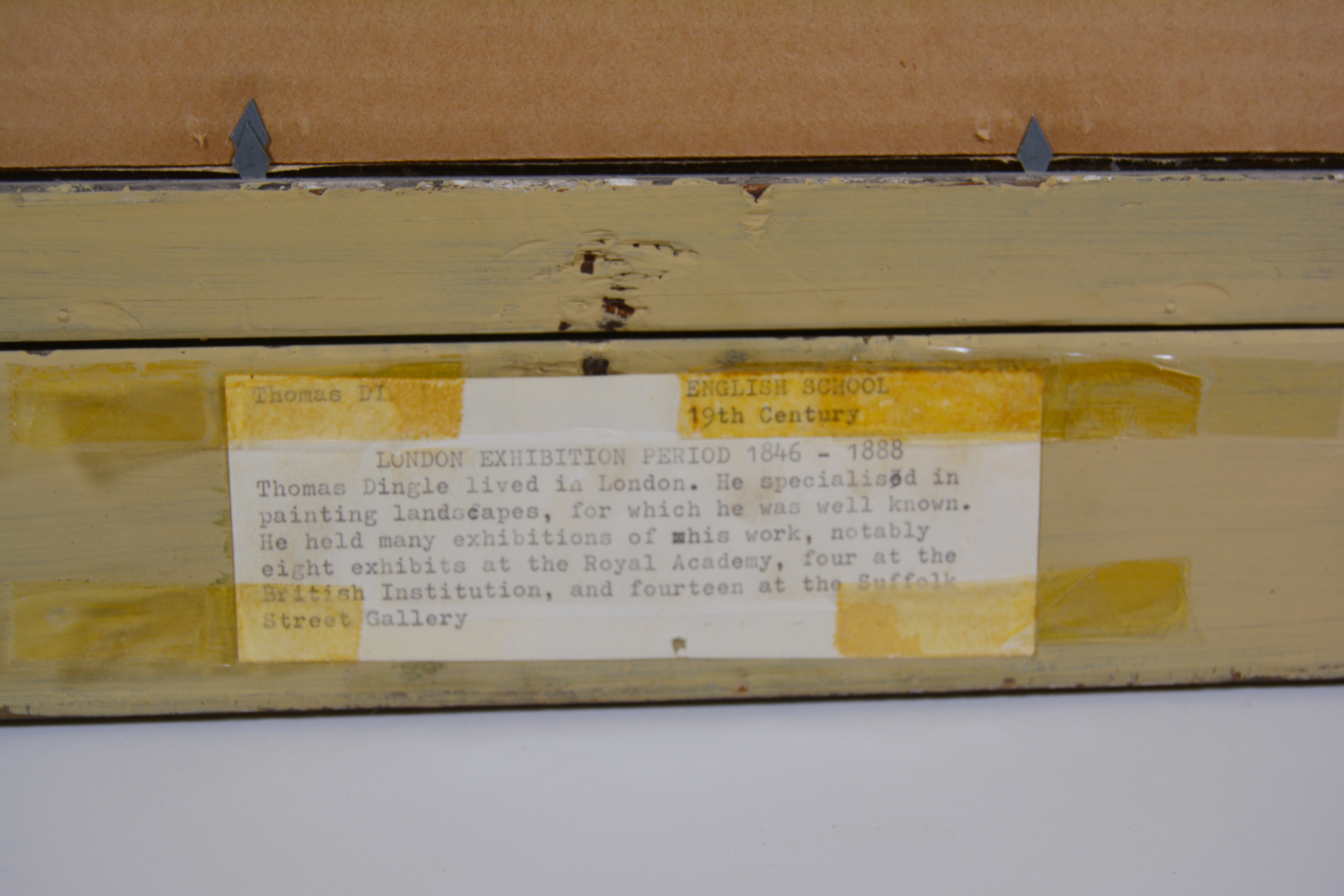 Thomas Dingle Oil Painting of Sunset Landscape with Fisherman, 19th Century