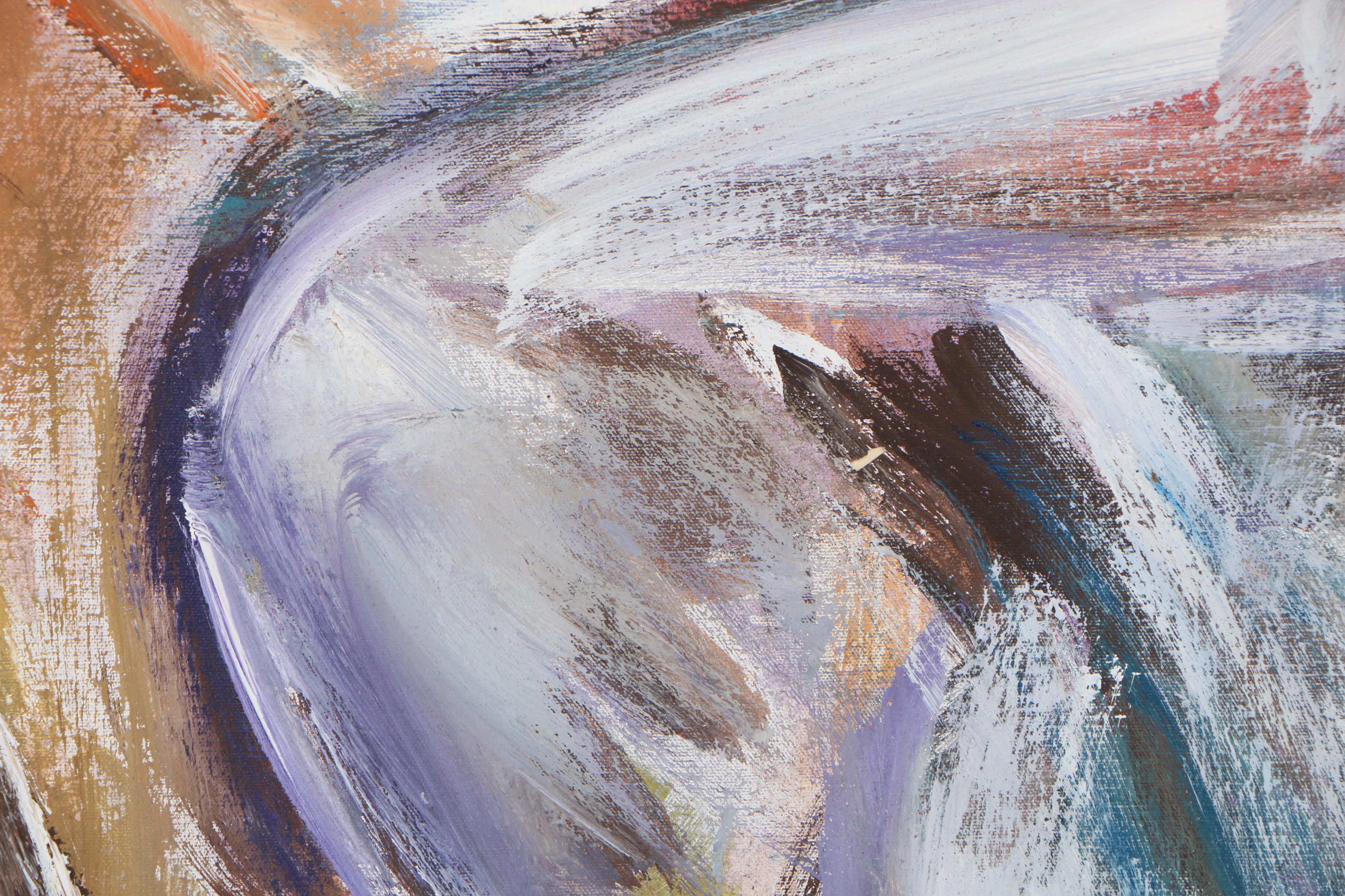 Esther Liu 1981 Abstract Acrylic Painting "Together II"