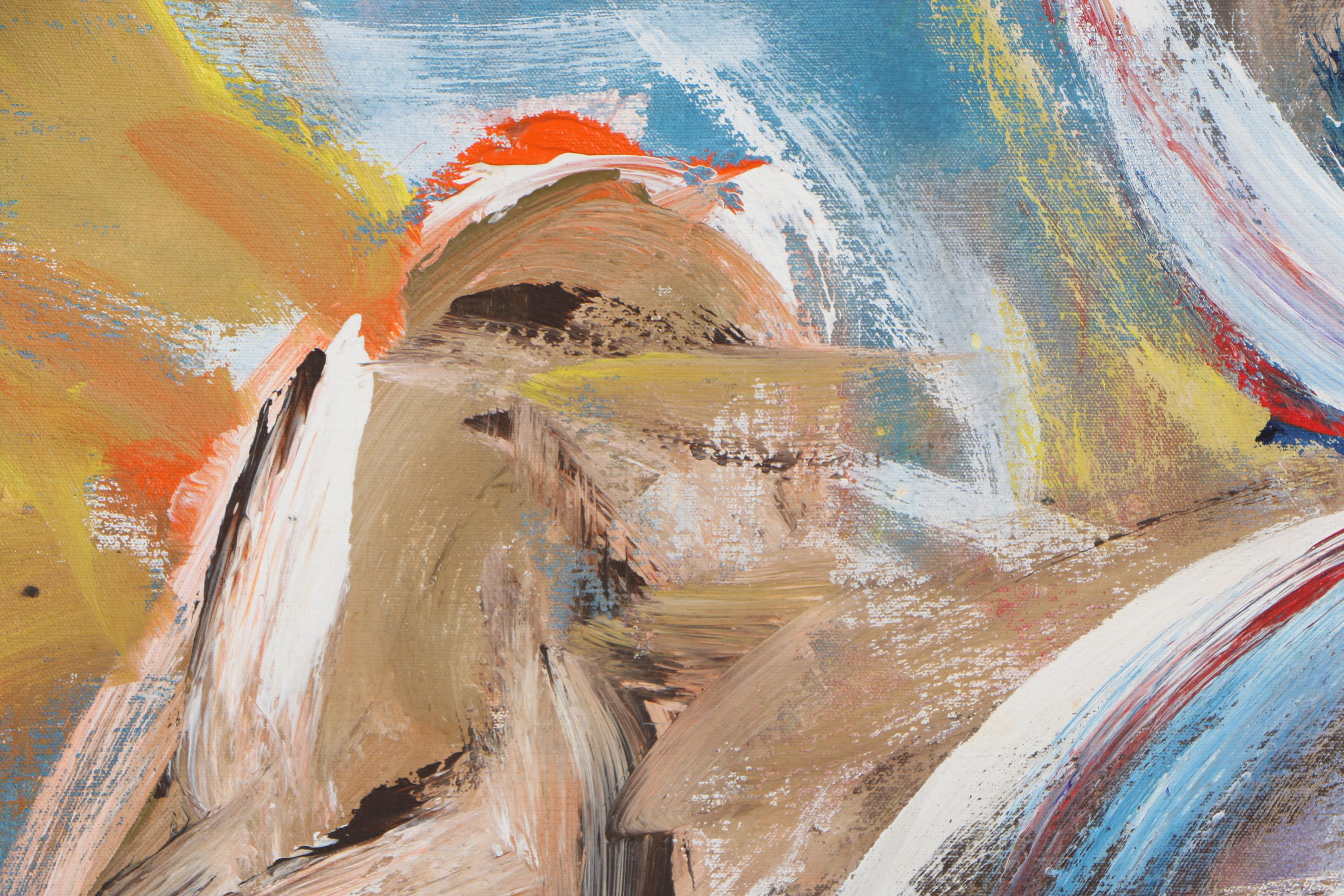 Esther Liu 1981 Abstract Acrylic Painting "Together II"