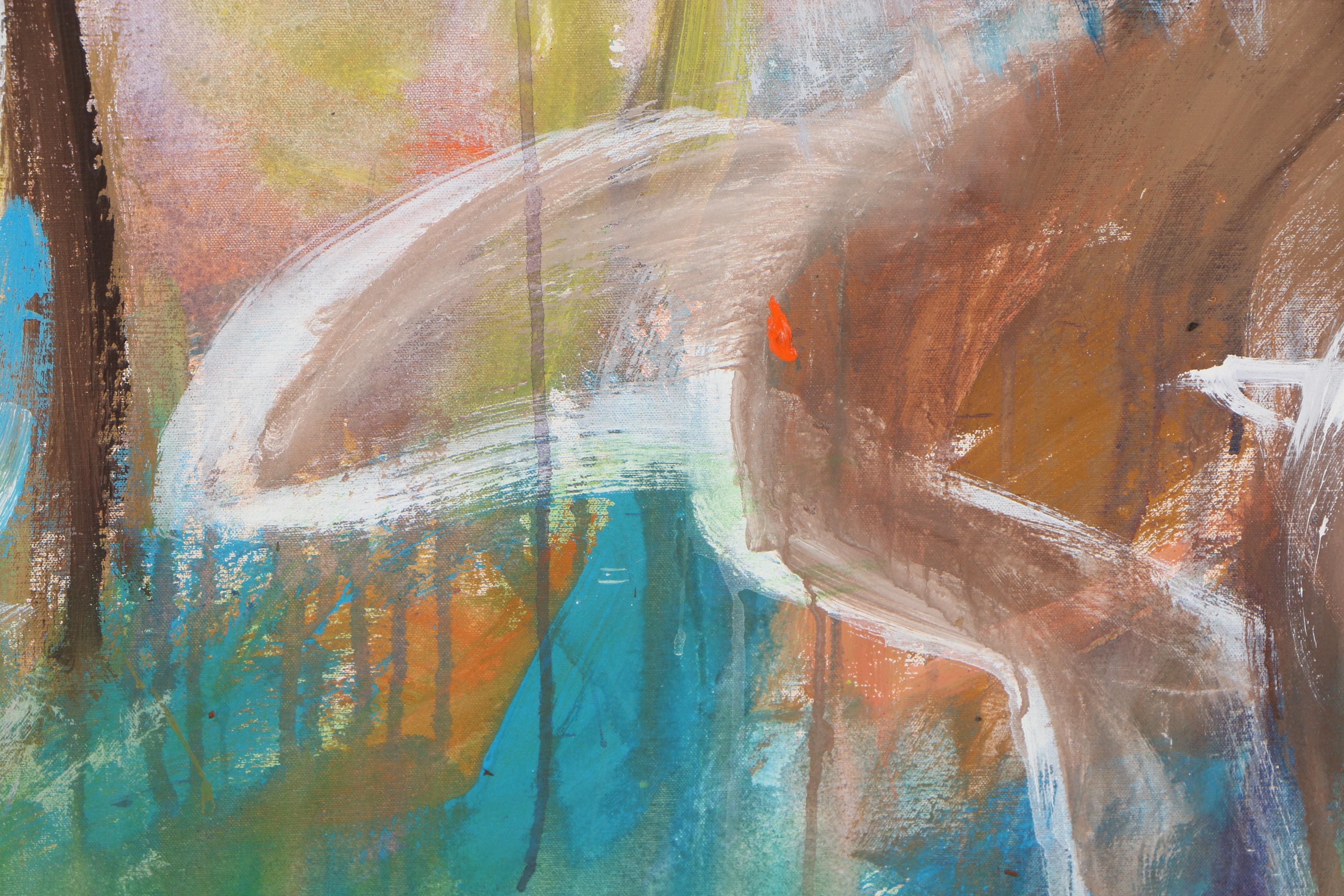 Esther Liu 1981 Abstract Acrylic Painting "Together II"