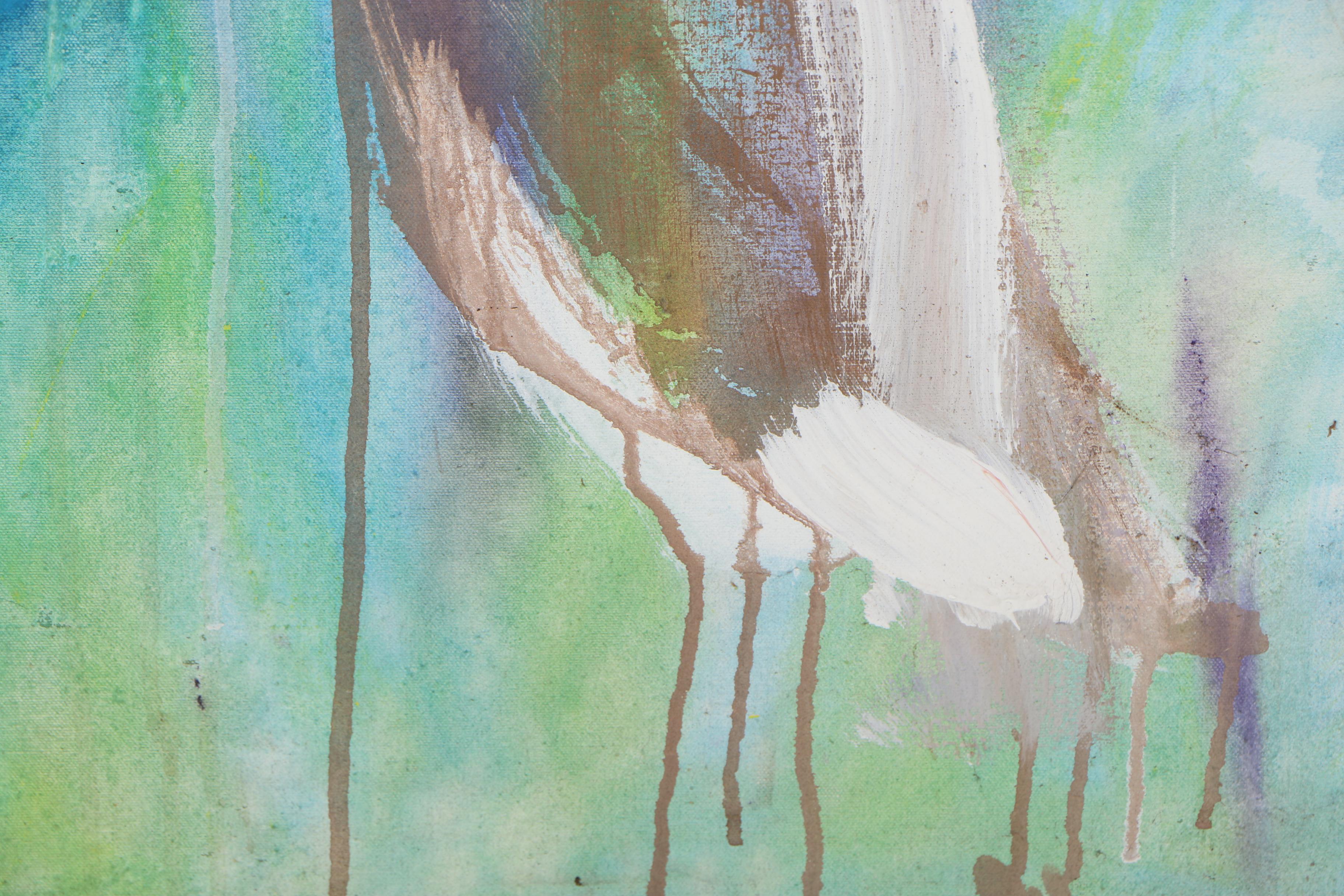 Esther Liu 1981 Abstract Acrylic Painting "Together II"