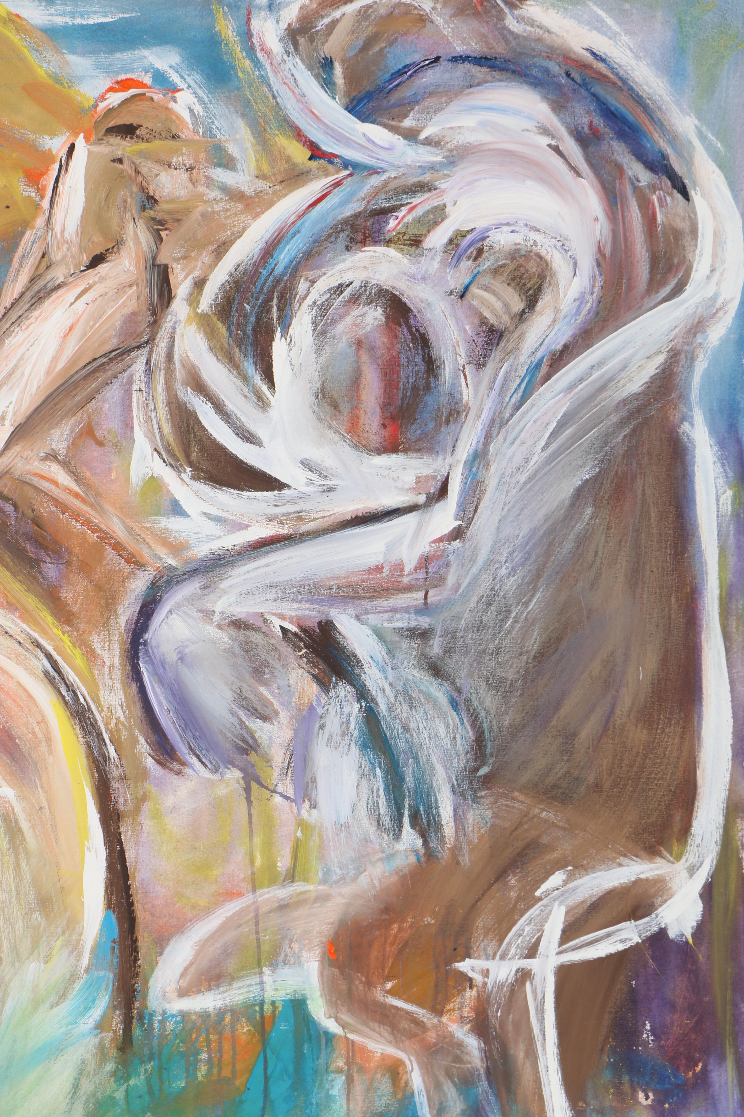 Esther Liu 1981 Abstract Acrylic Painting "Together II"