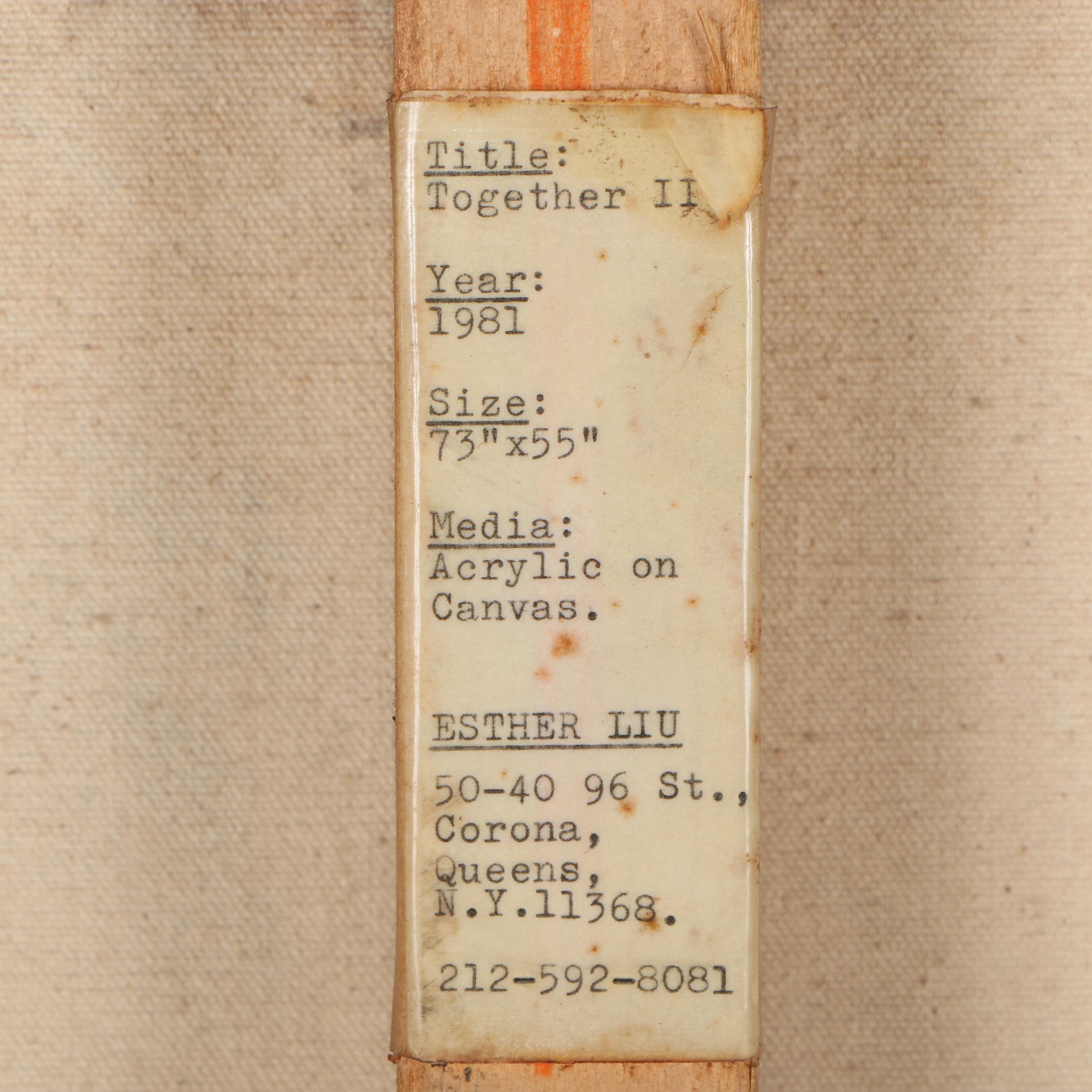 Esther Liu 1981 Abstract Acrylic Painting "Together II"