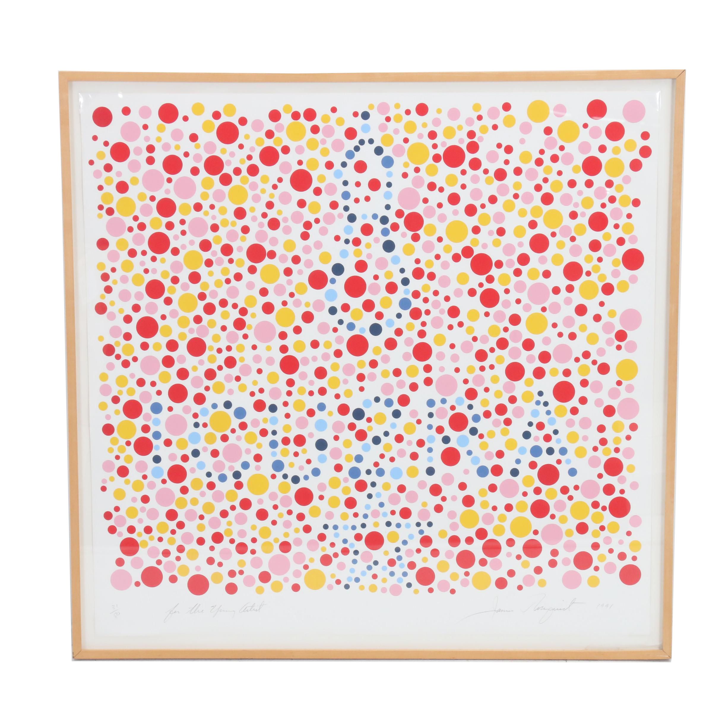 James Rosenquist Serigraph "For the Young Artist"