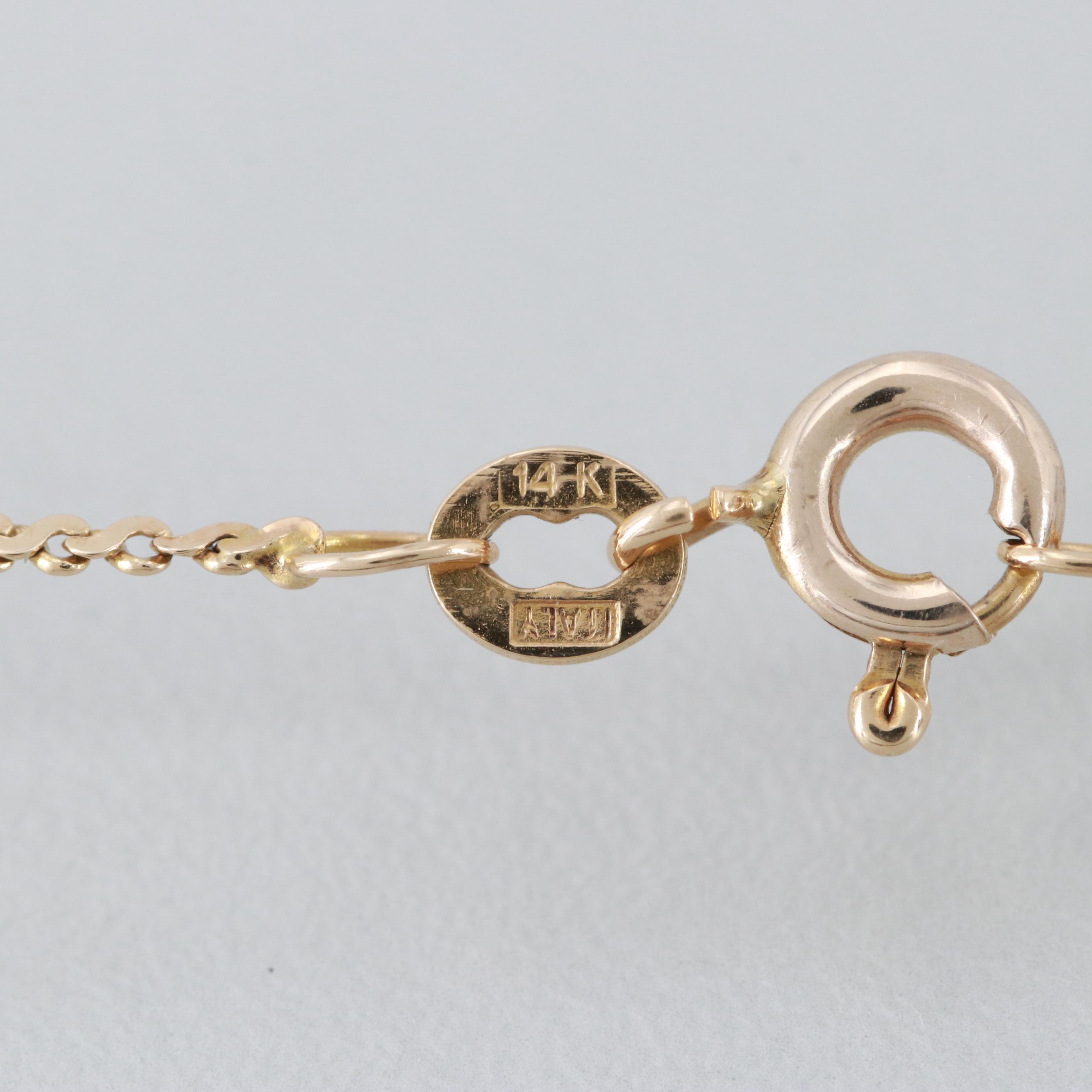 14K and 10K Yellow Gold Diamond Pendant Necklace