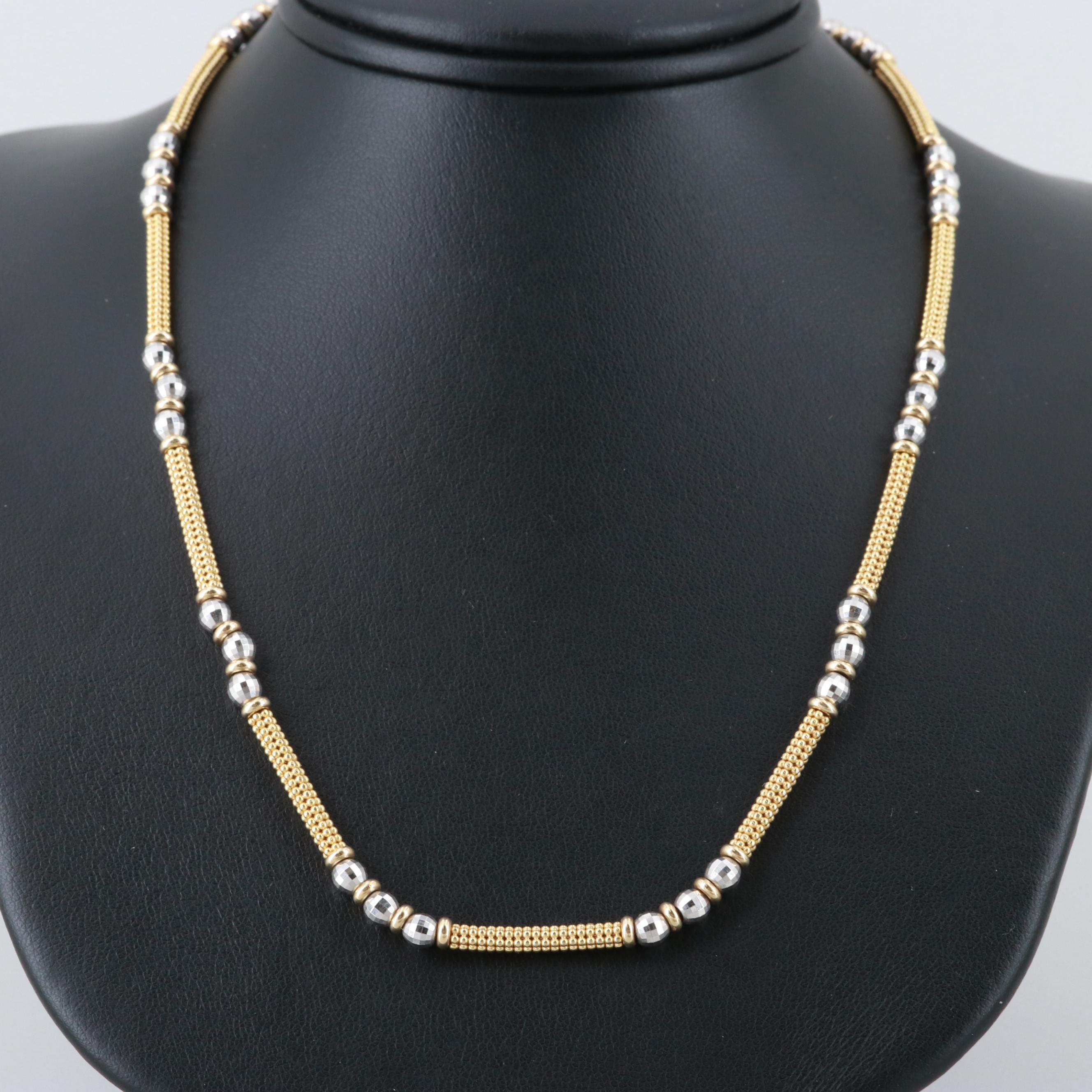 14K Yellow and White Gold Necklace