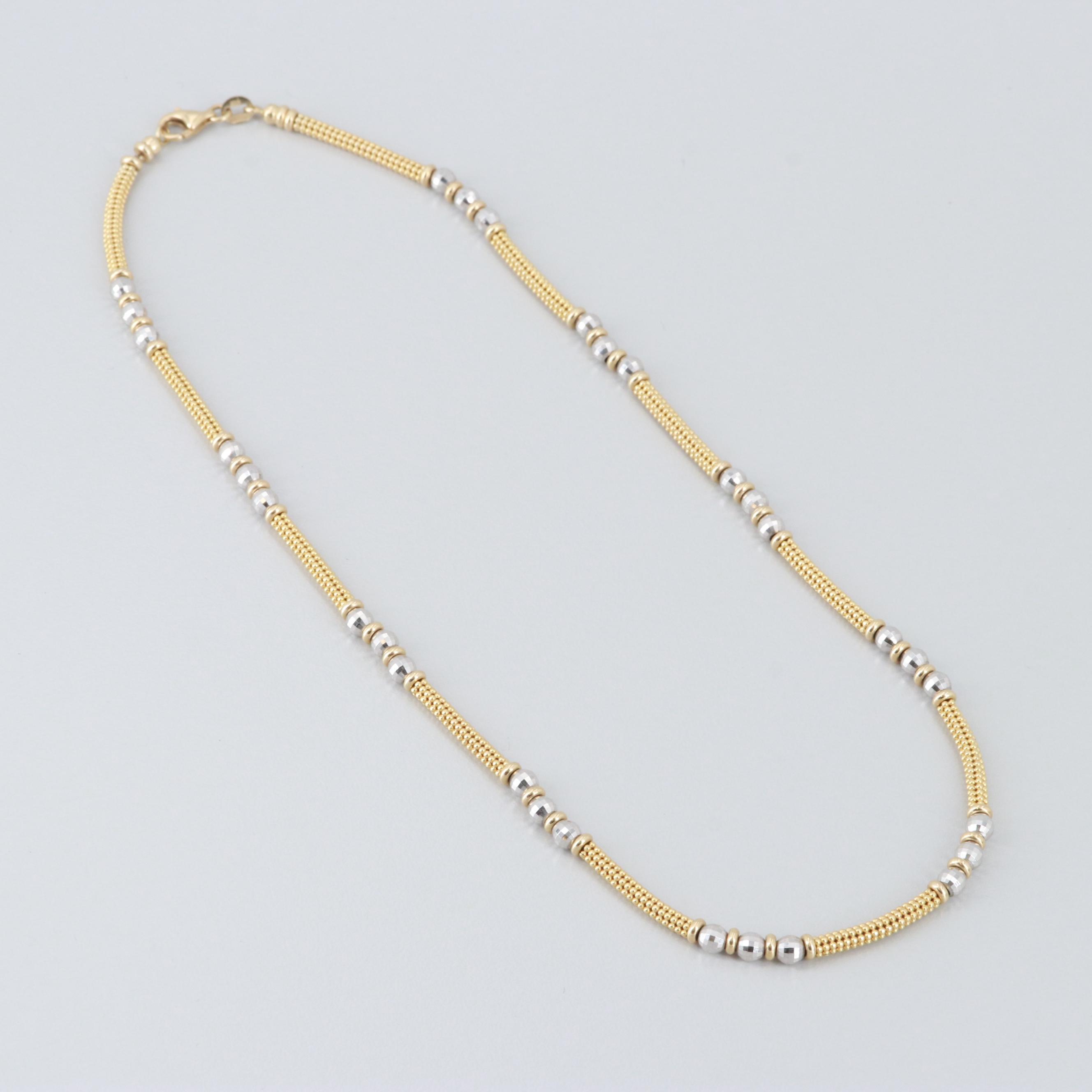 14K Yellow and White Gold Necklace