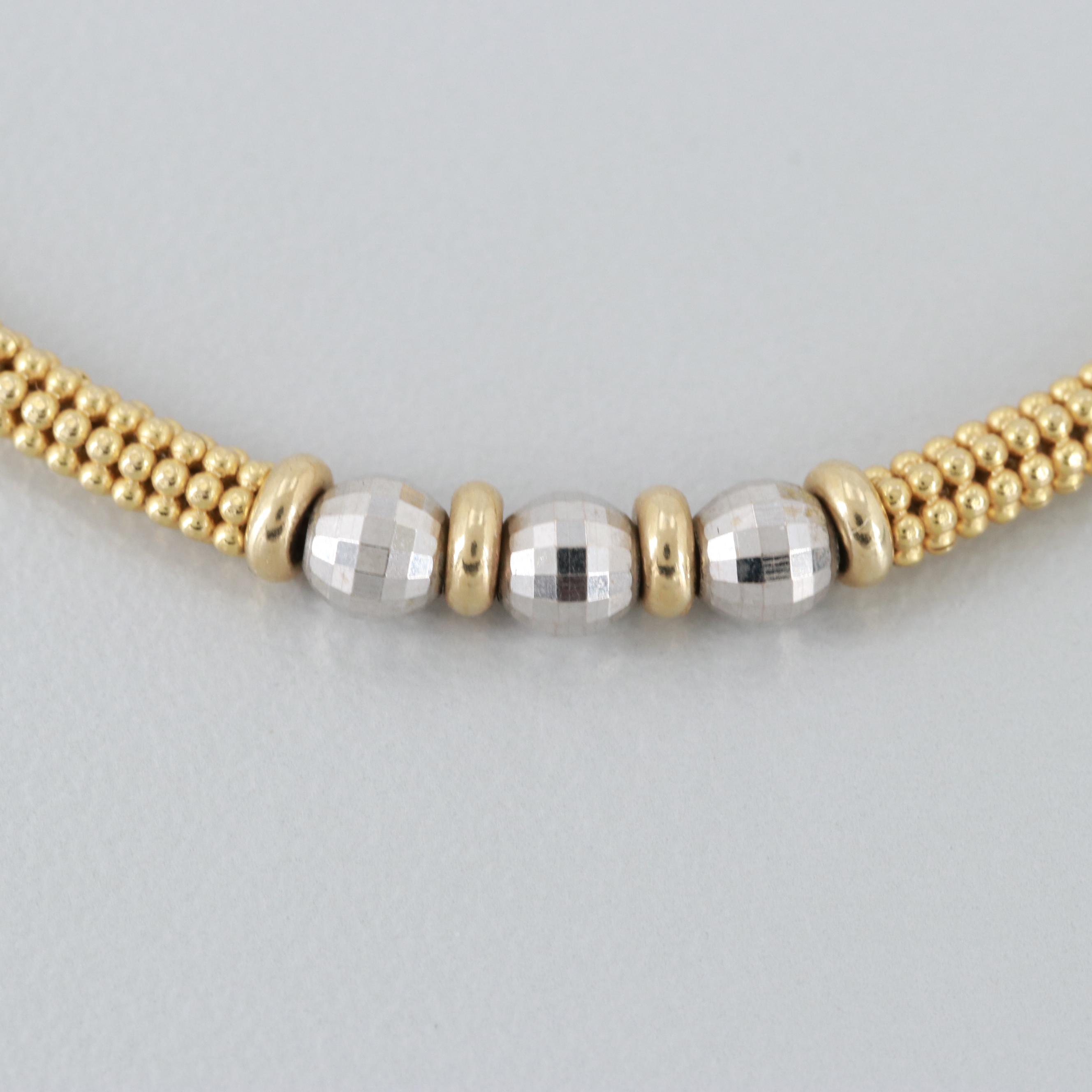 14K Yellow and White Gold Necklace