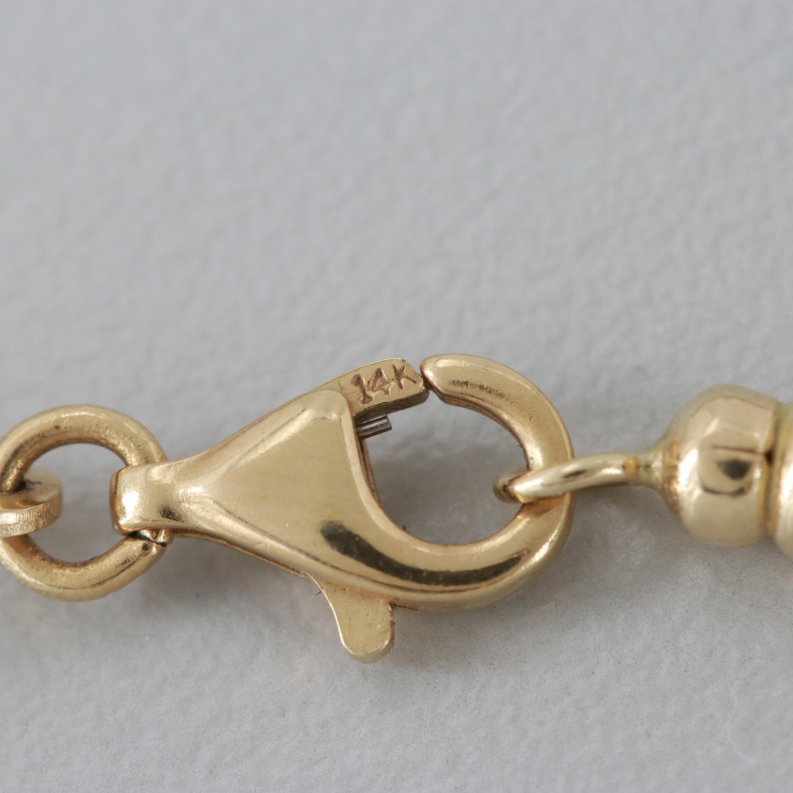 14K Yellow and White Gold Necklace