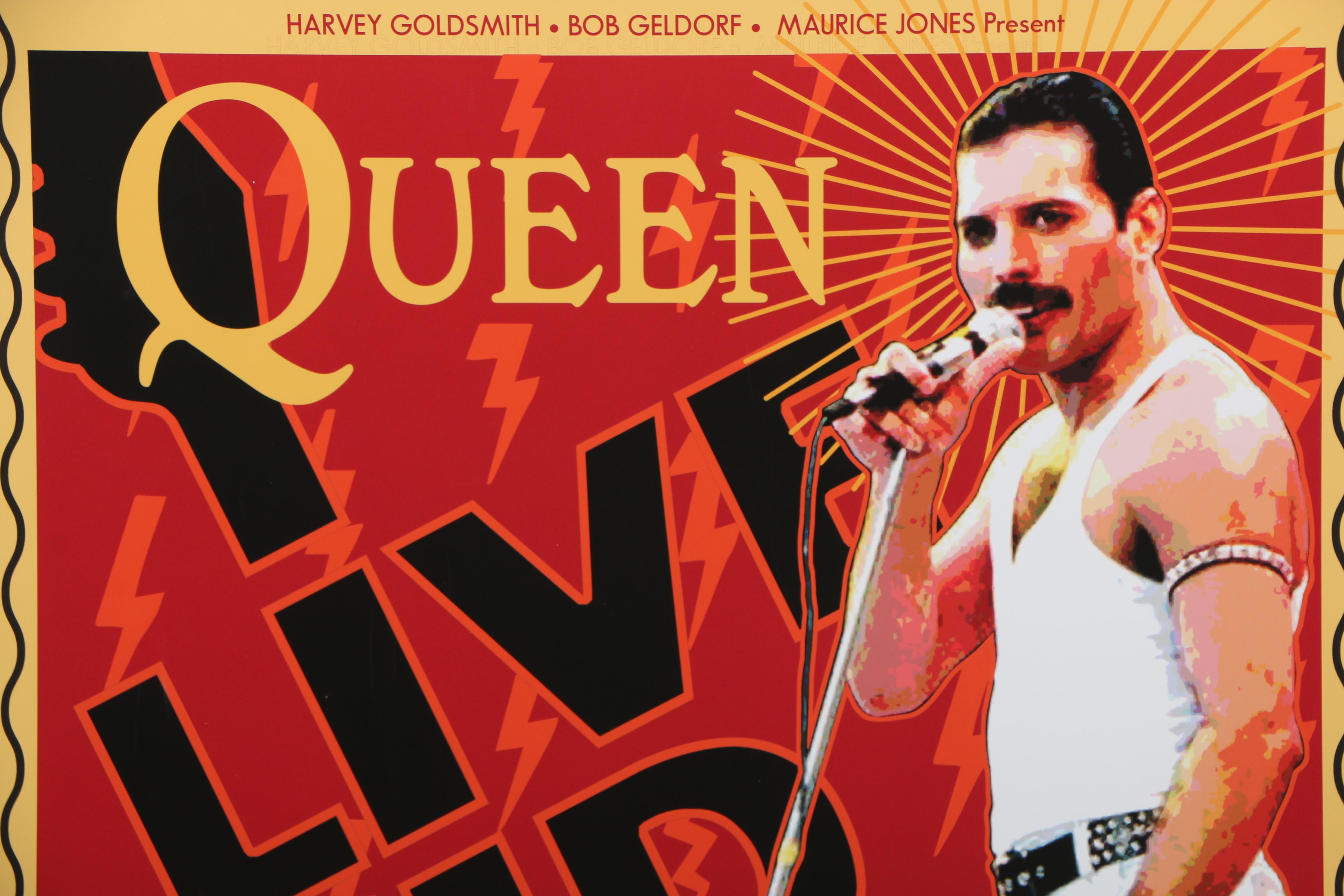 David Edward Byrd Giclée "Queen & Freddie Mercury at Live Aid London 1985"