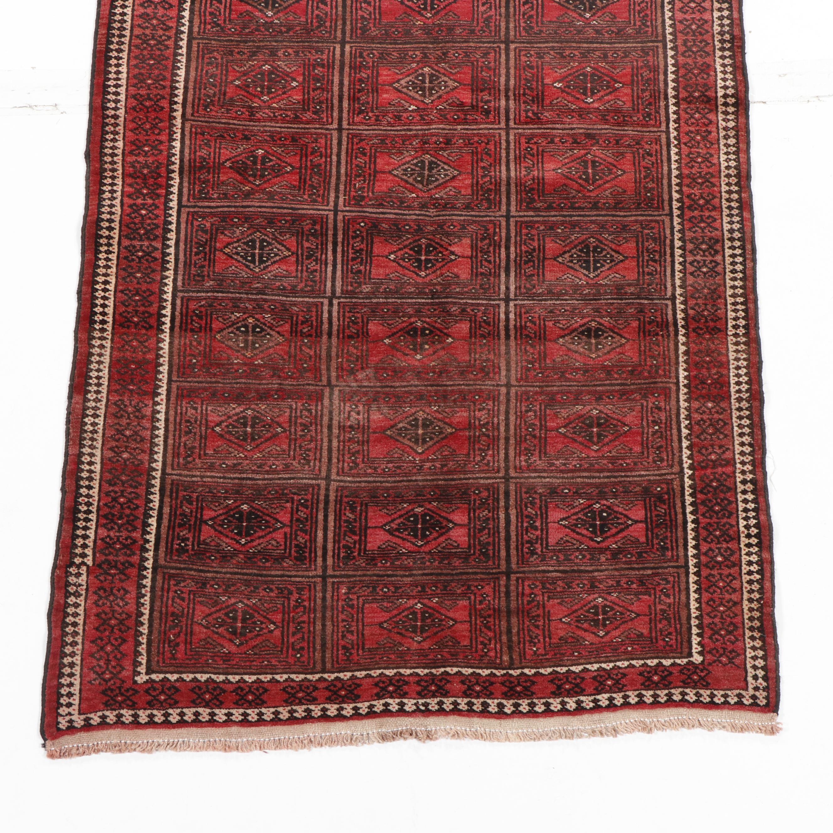 Hand-Knotted Turkmen Wool Rug