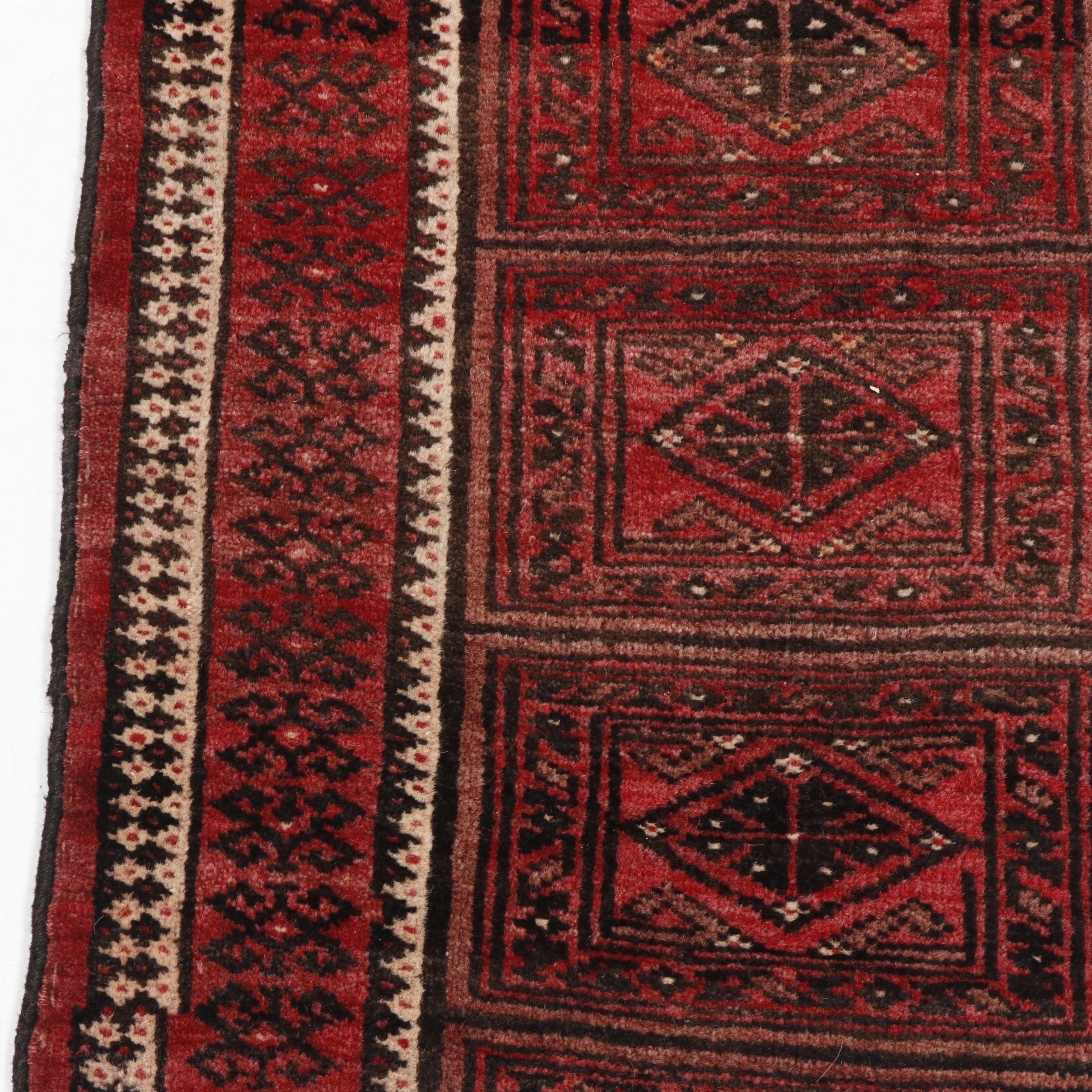 Hand-Knotted Turkmen Wool Rug