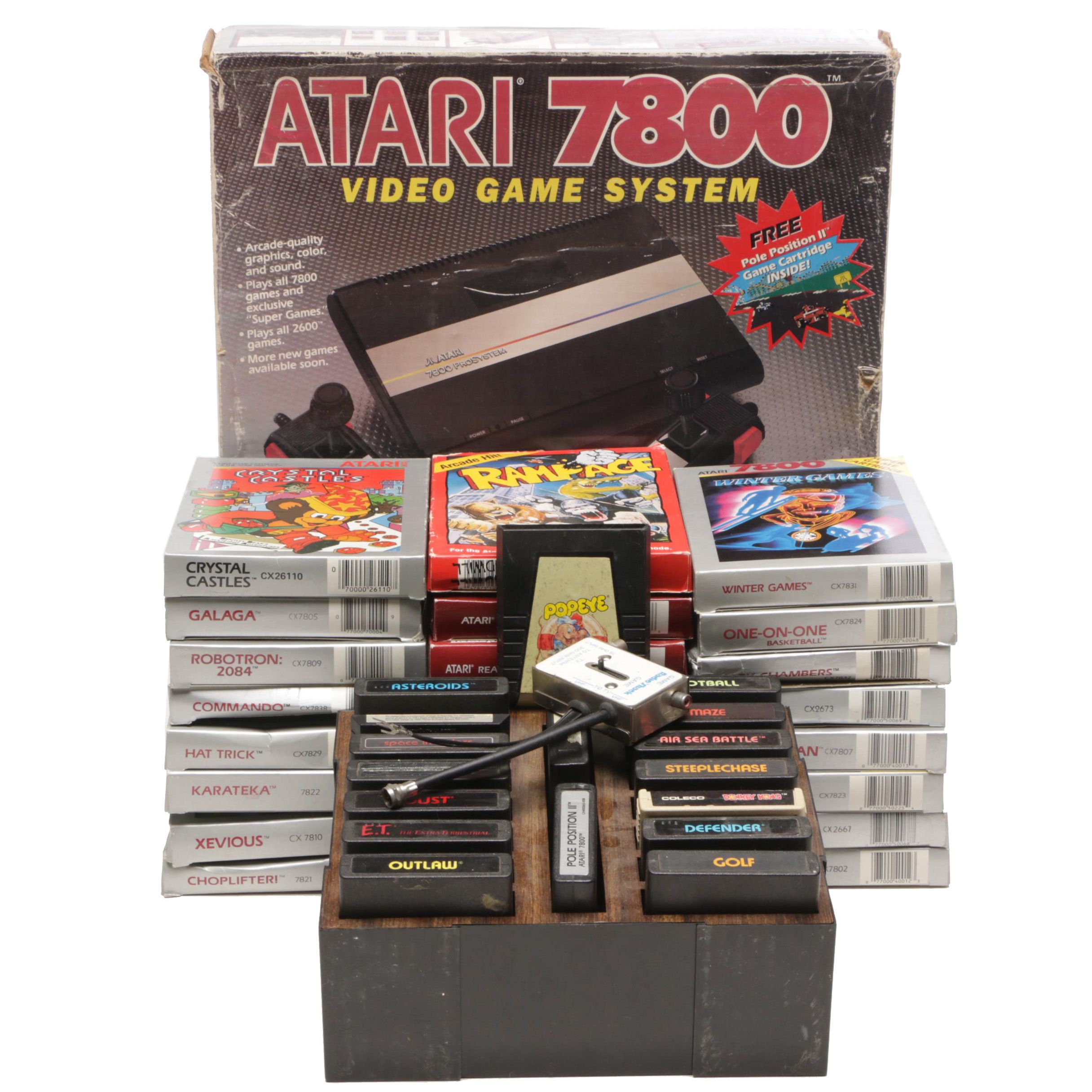 Atari 7800 System with Games