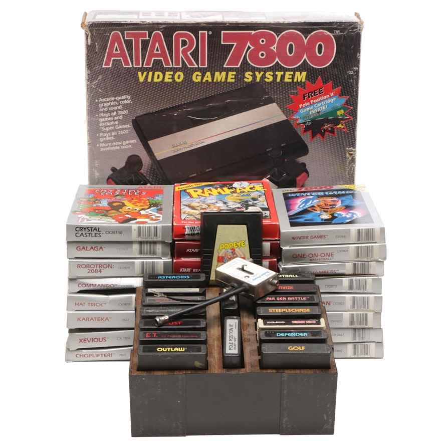 Atari 7800 System with Games