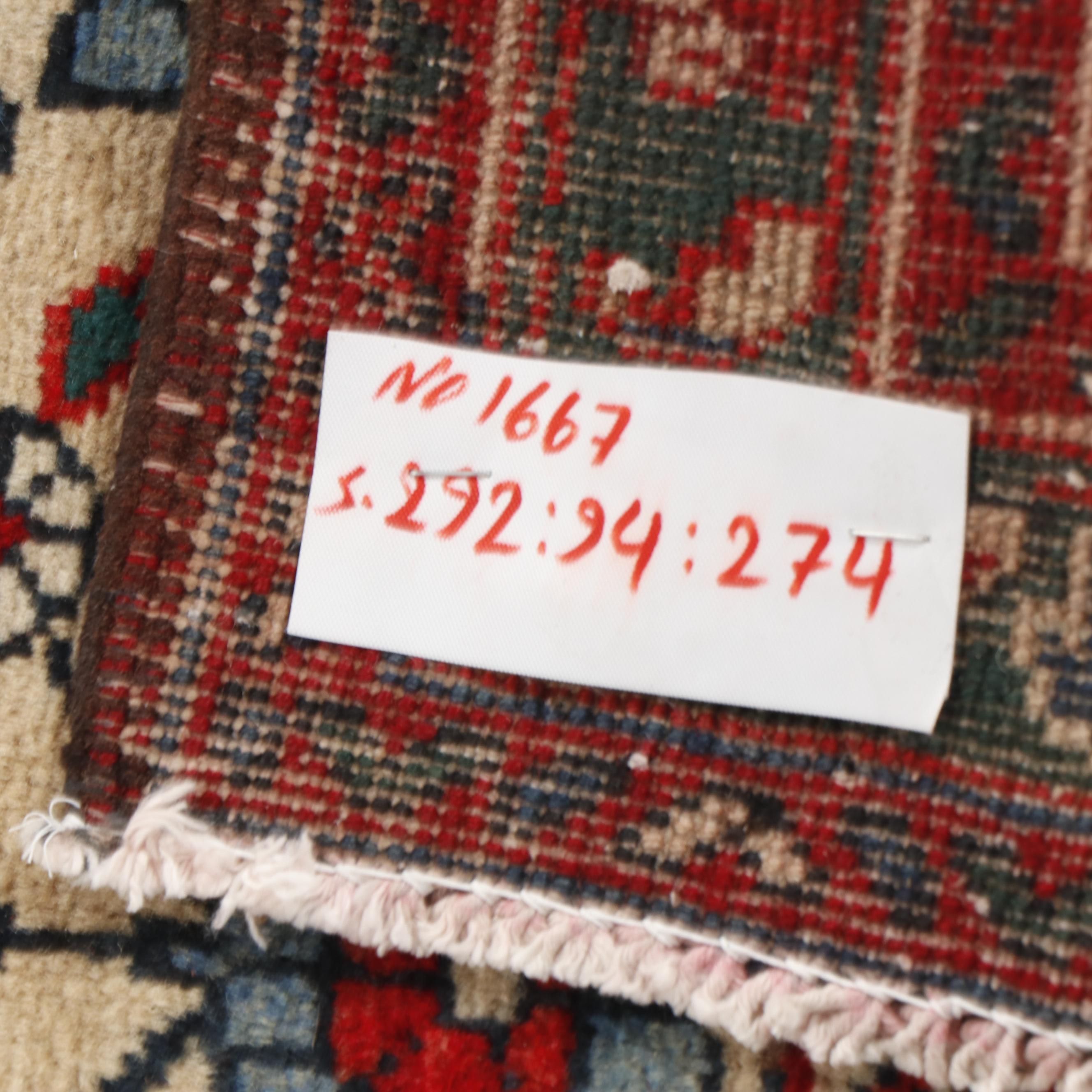 Hand-Knotted Persian Afshar Wool Runner with Floral Vase Motif