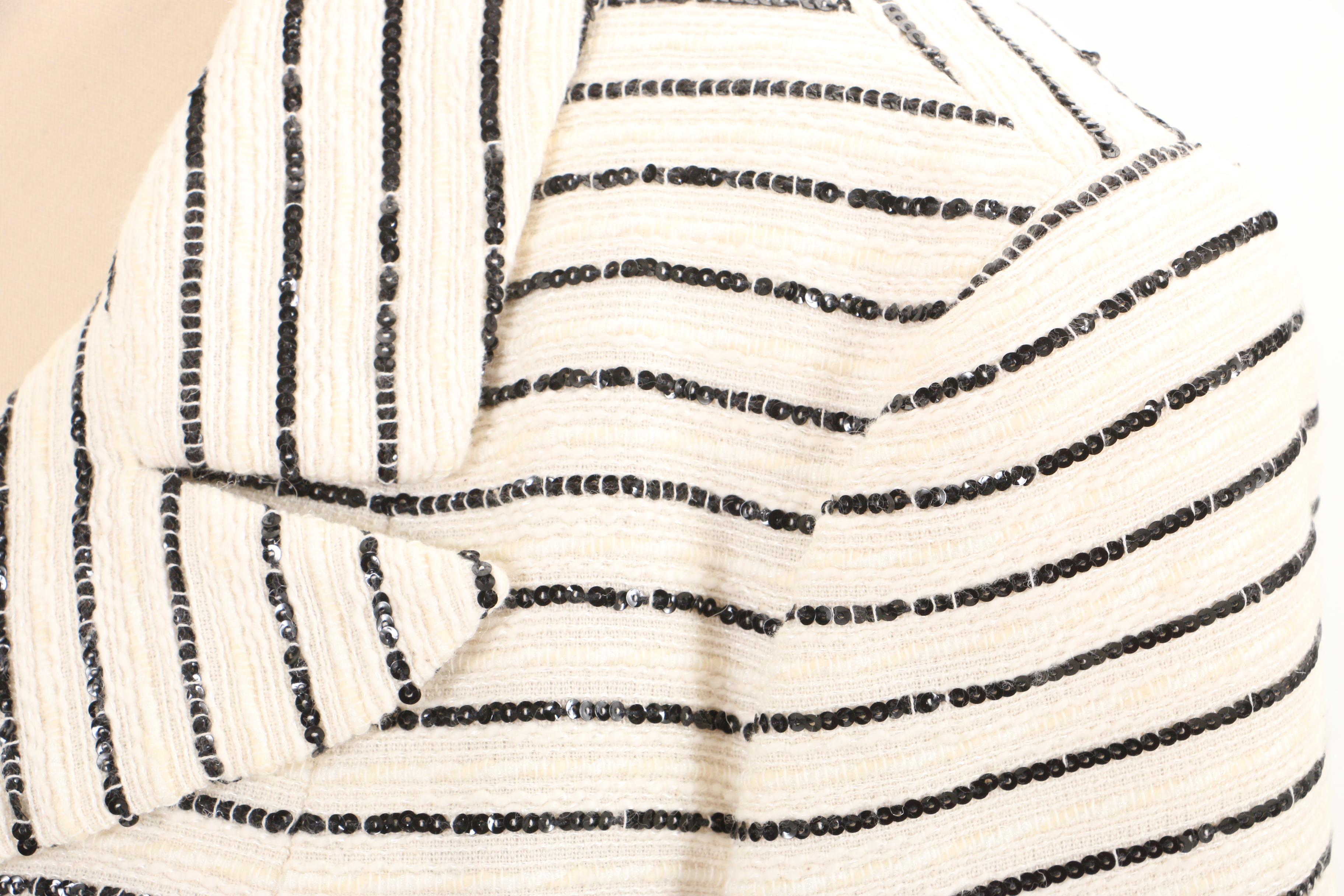 Chanel Cruise 2001 Collection Sequin Accented Tweed Coat