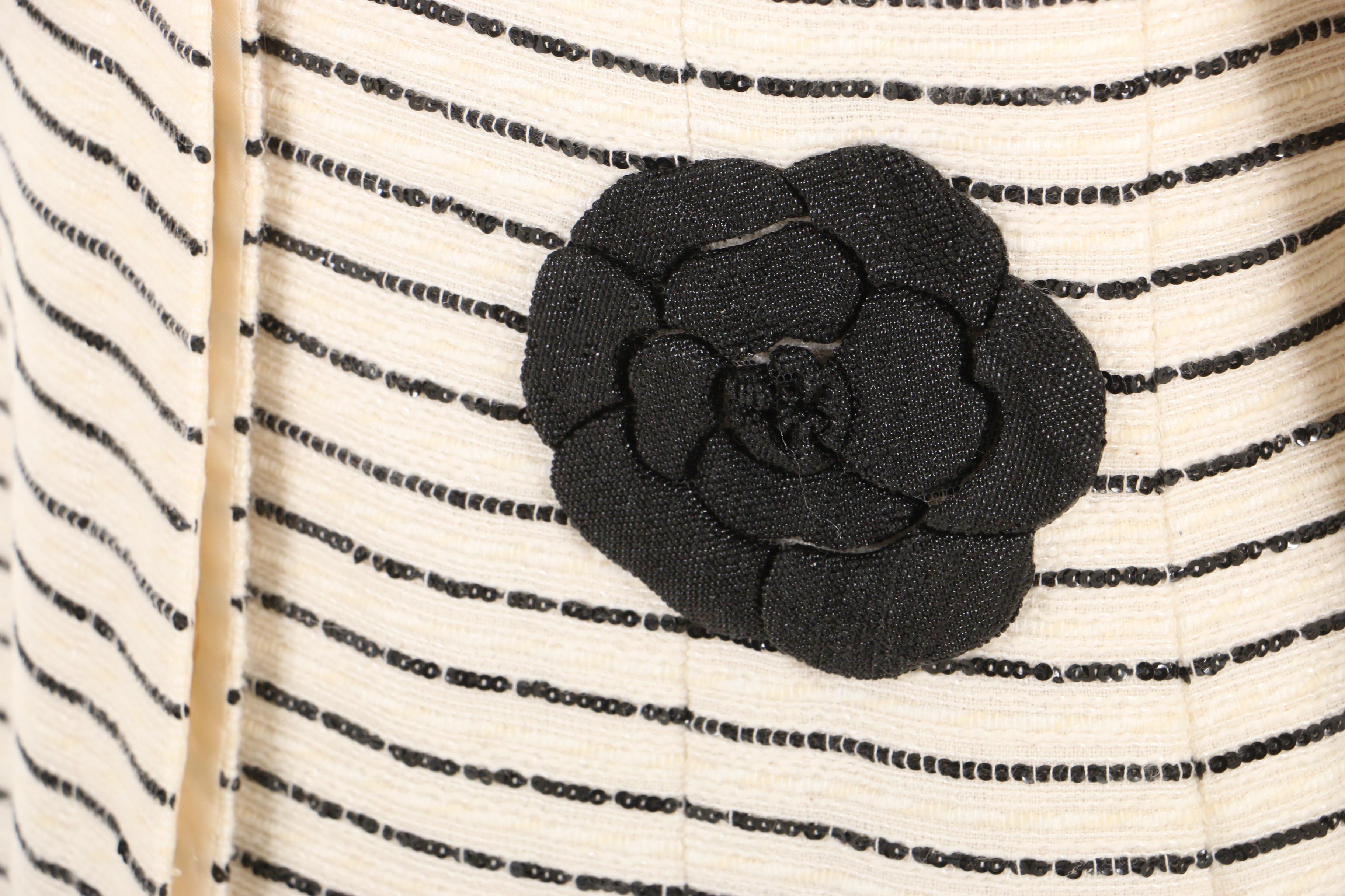 Chanel Cruise 2001 Collection Sequin Accented Tweed Coat