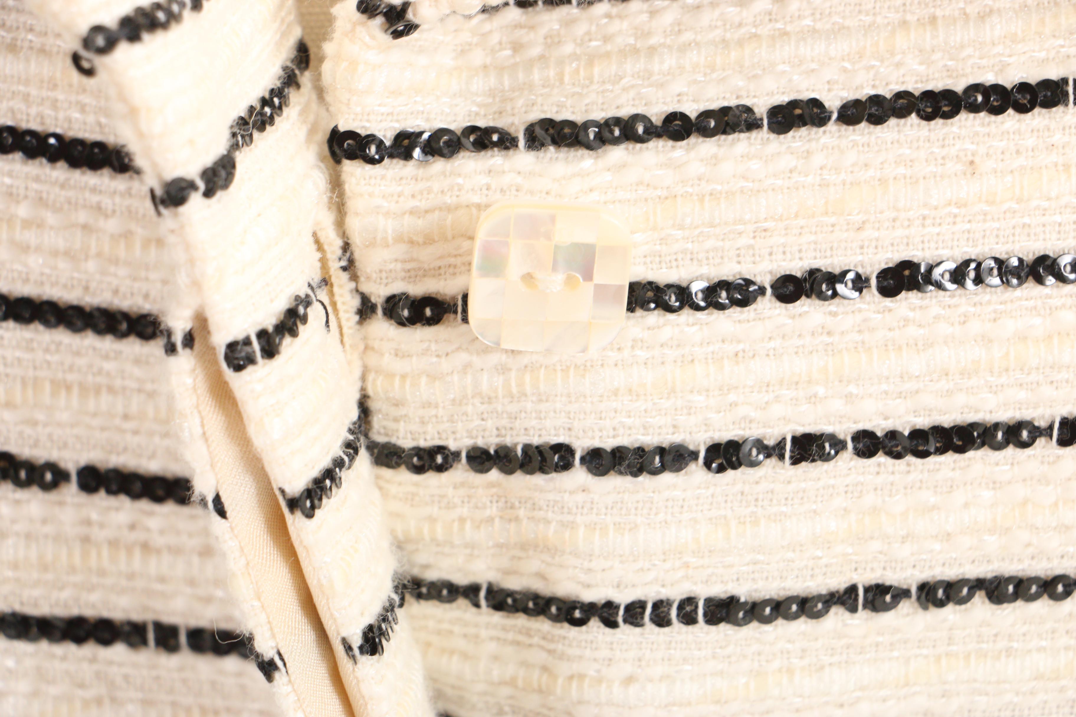 Chanel Cruise 2001 Collection Sequin Accented Tweed Coat