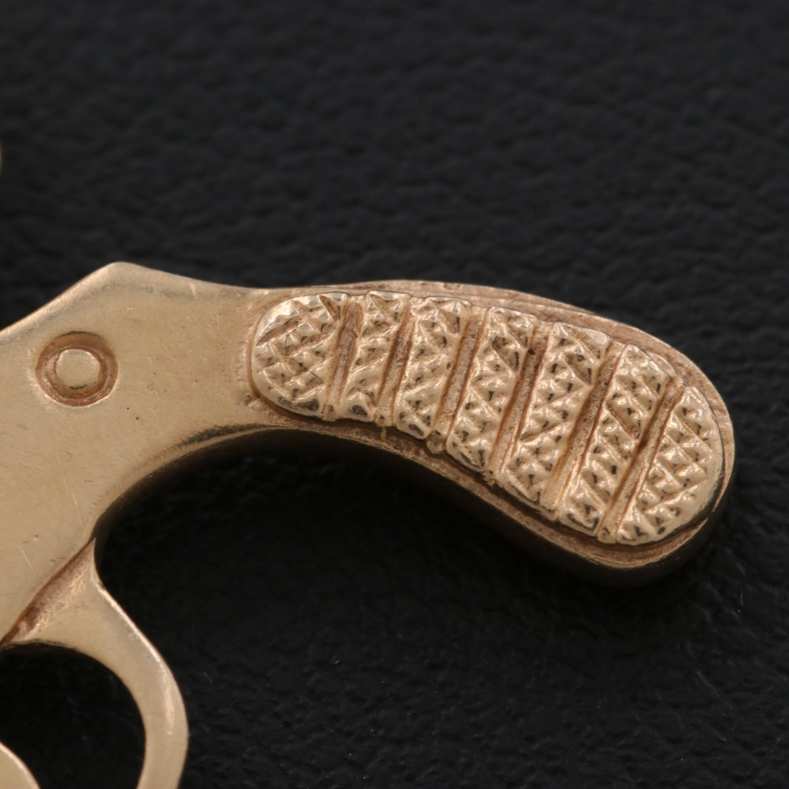 14K Yellow Gold Articulated Revolver Pendant