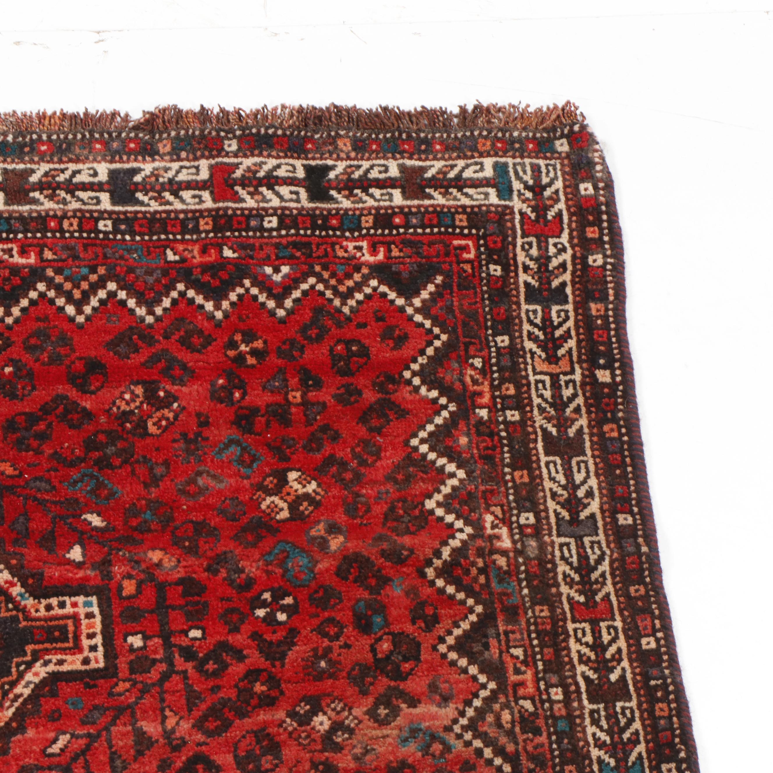 Hand-Knotted Persian Qashqai Wool Rug