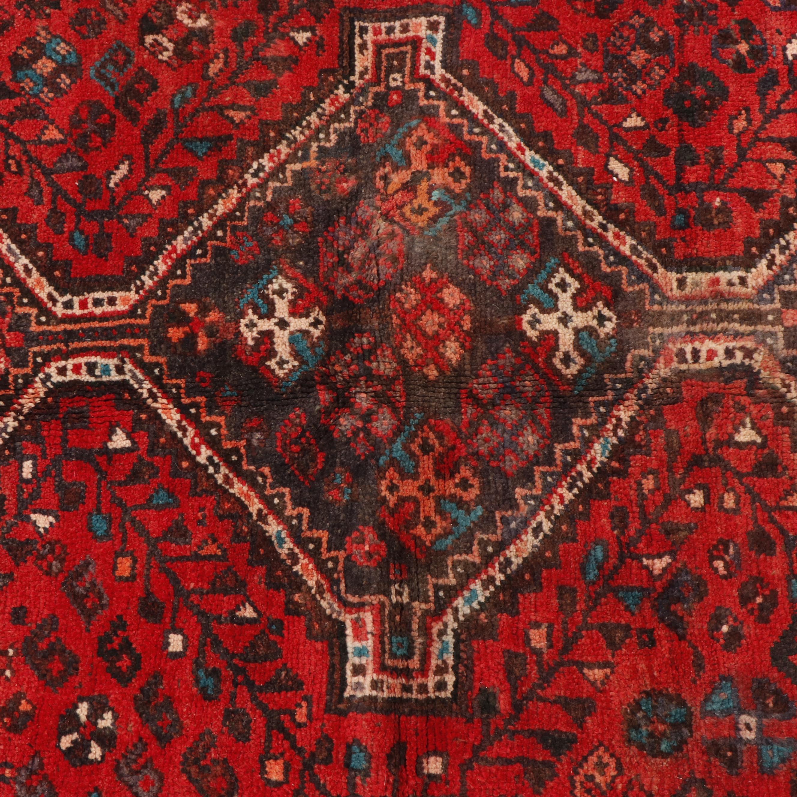 Hand-Knotted Persian Qashqai Wool Rug