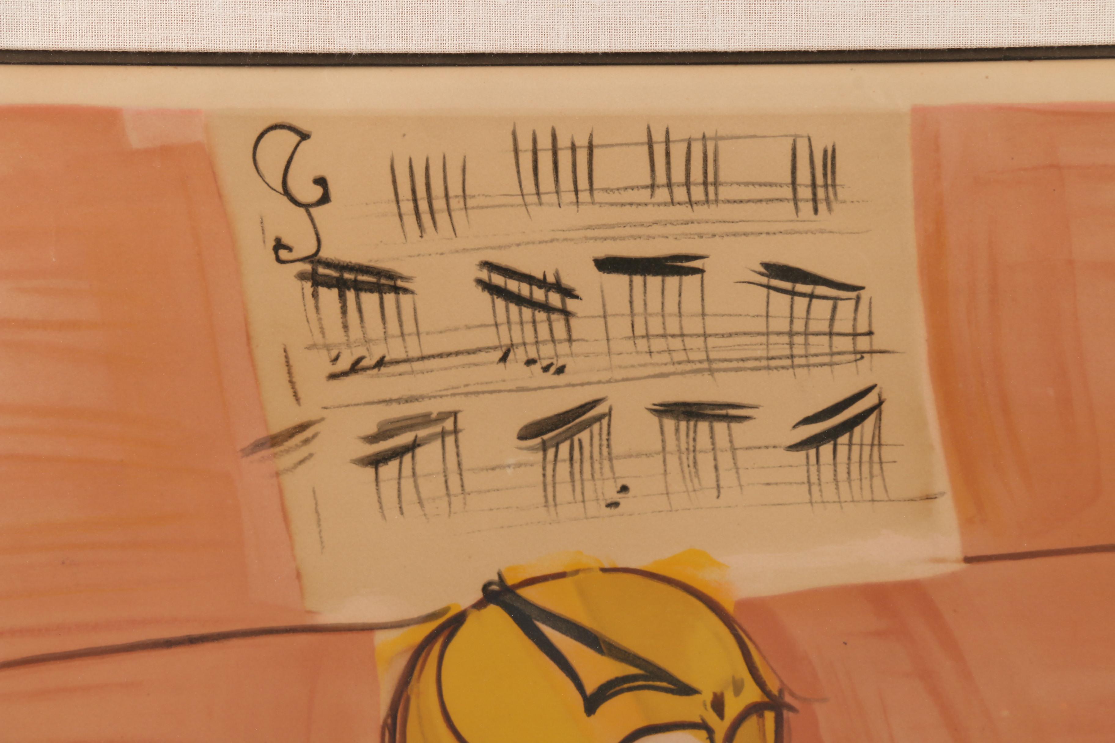 Raoul Dufy Lithograph of Violin and Sheet Music