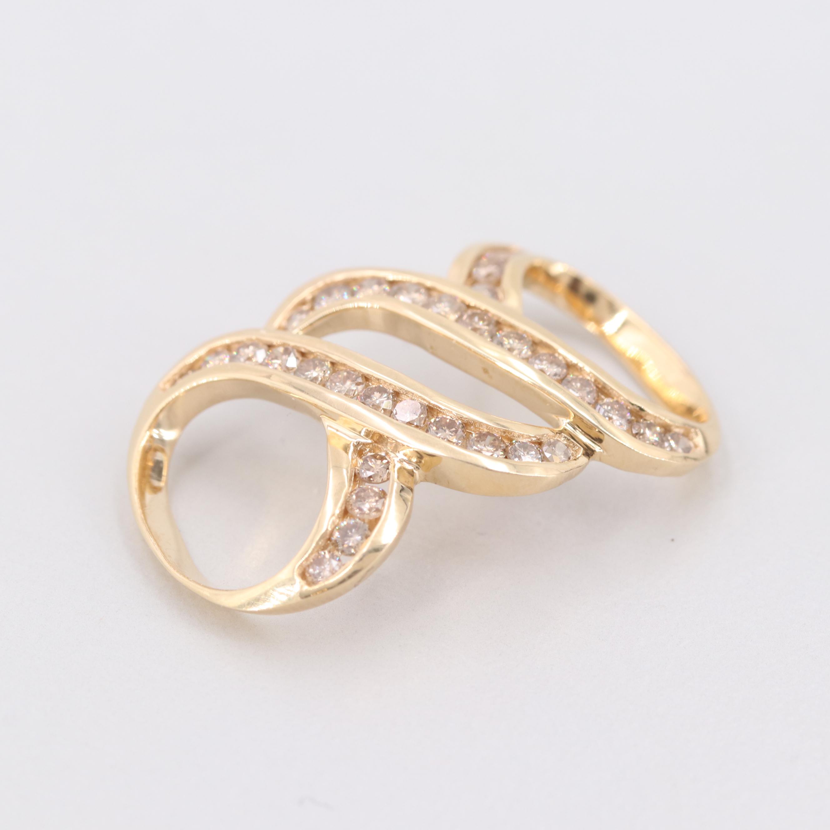 14K Yellow Gold Diamond Slide Pendant