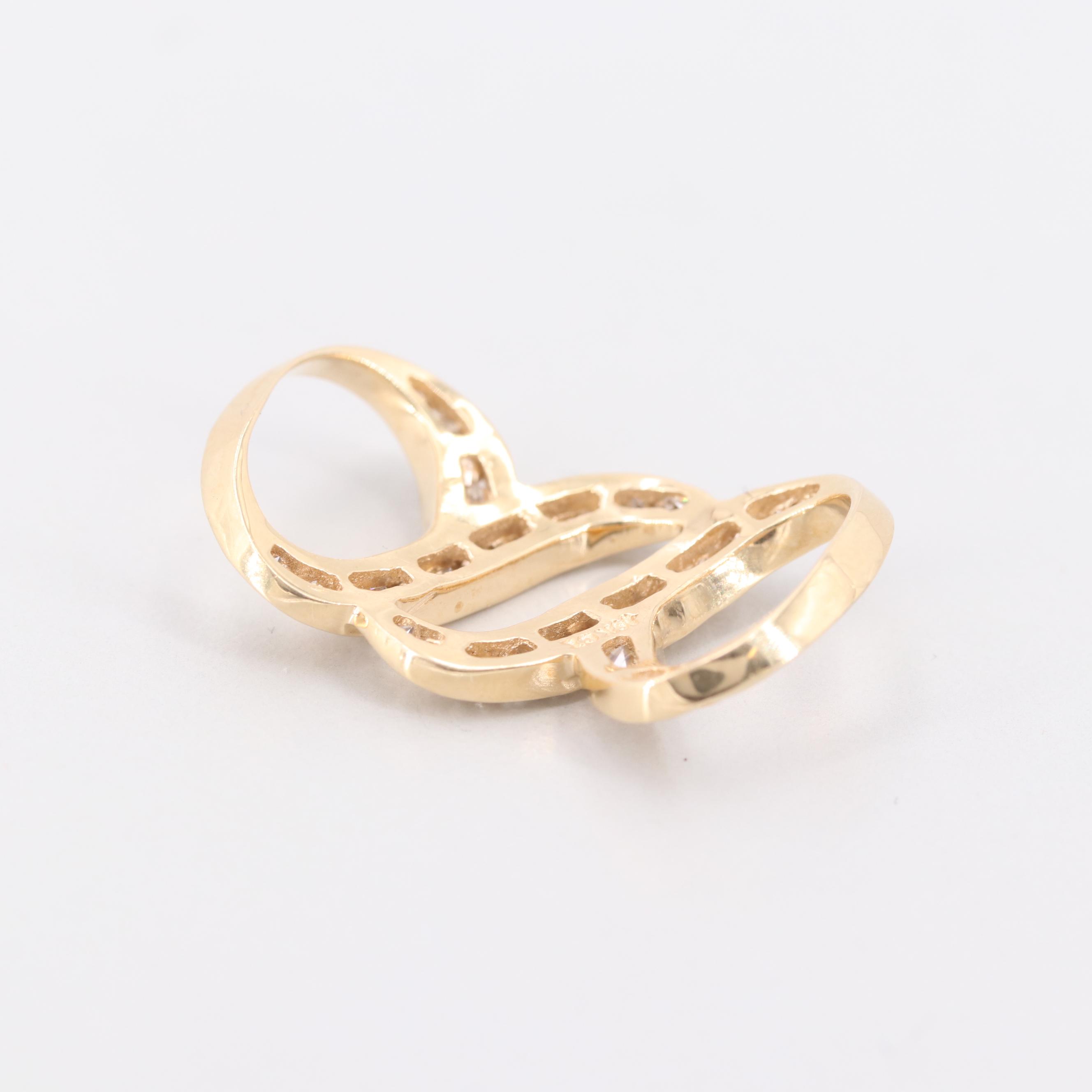 14K Yellow Gold Diamond Slide Pendant