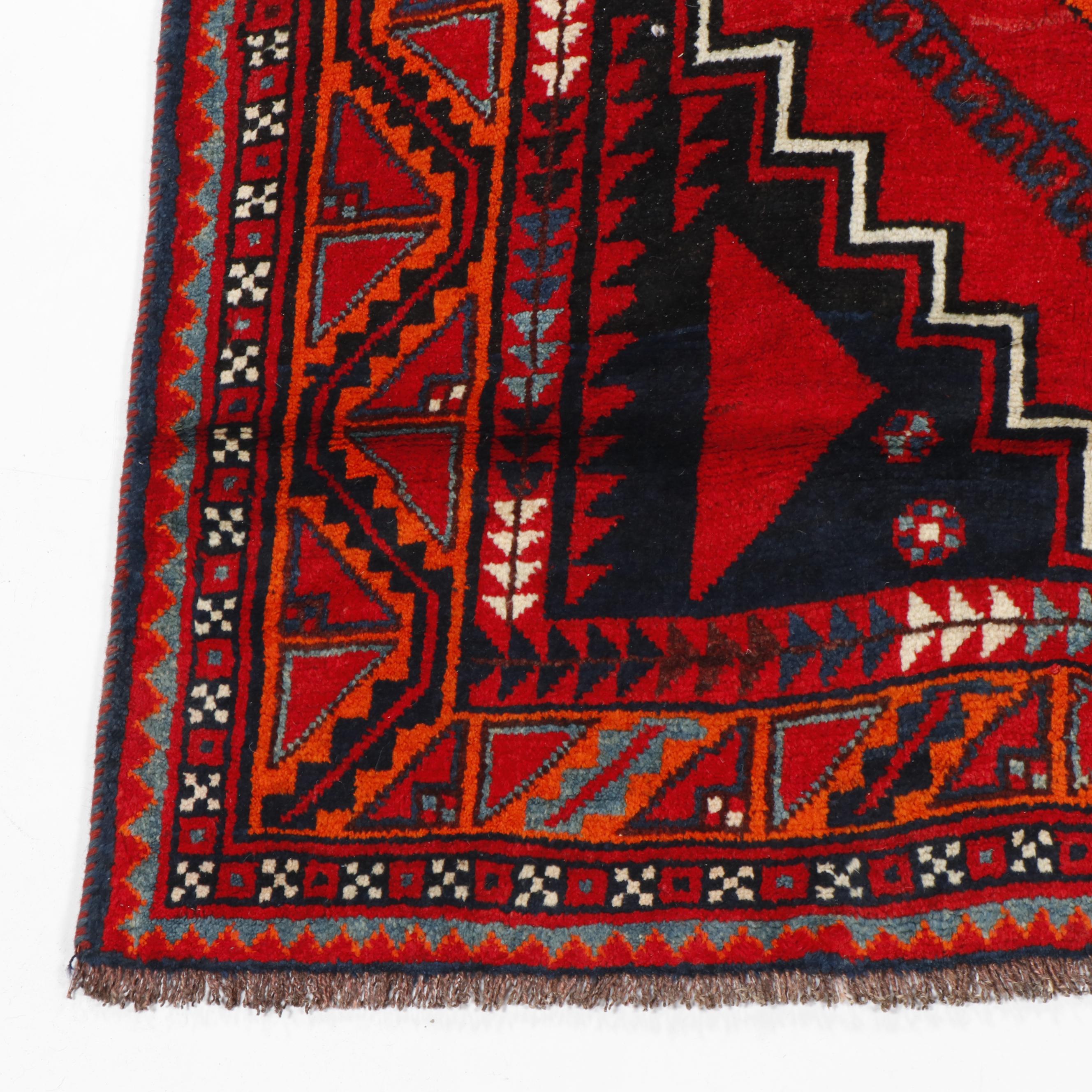 Hand-Knotted Persian Qashqai Wool Rug