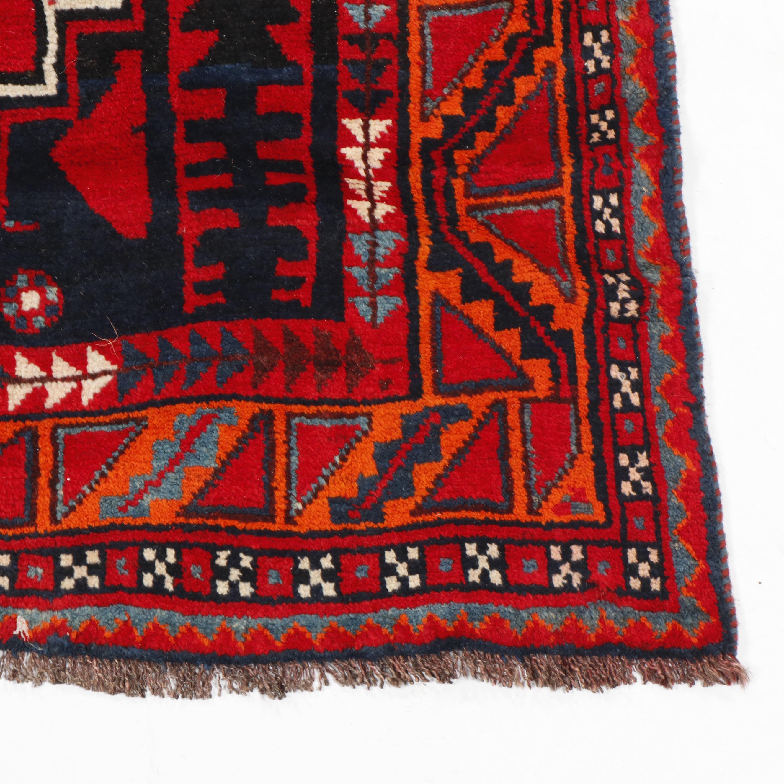 Hand-Knotted Persian Qashqai Wool Rug