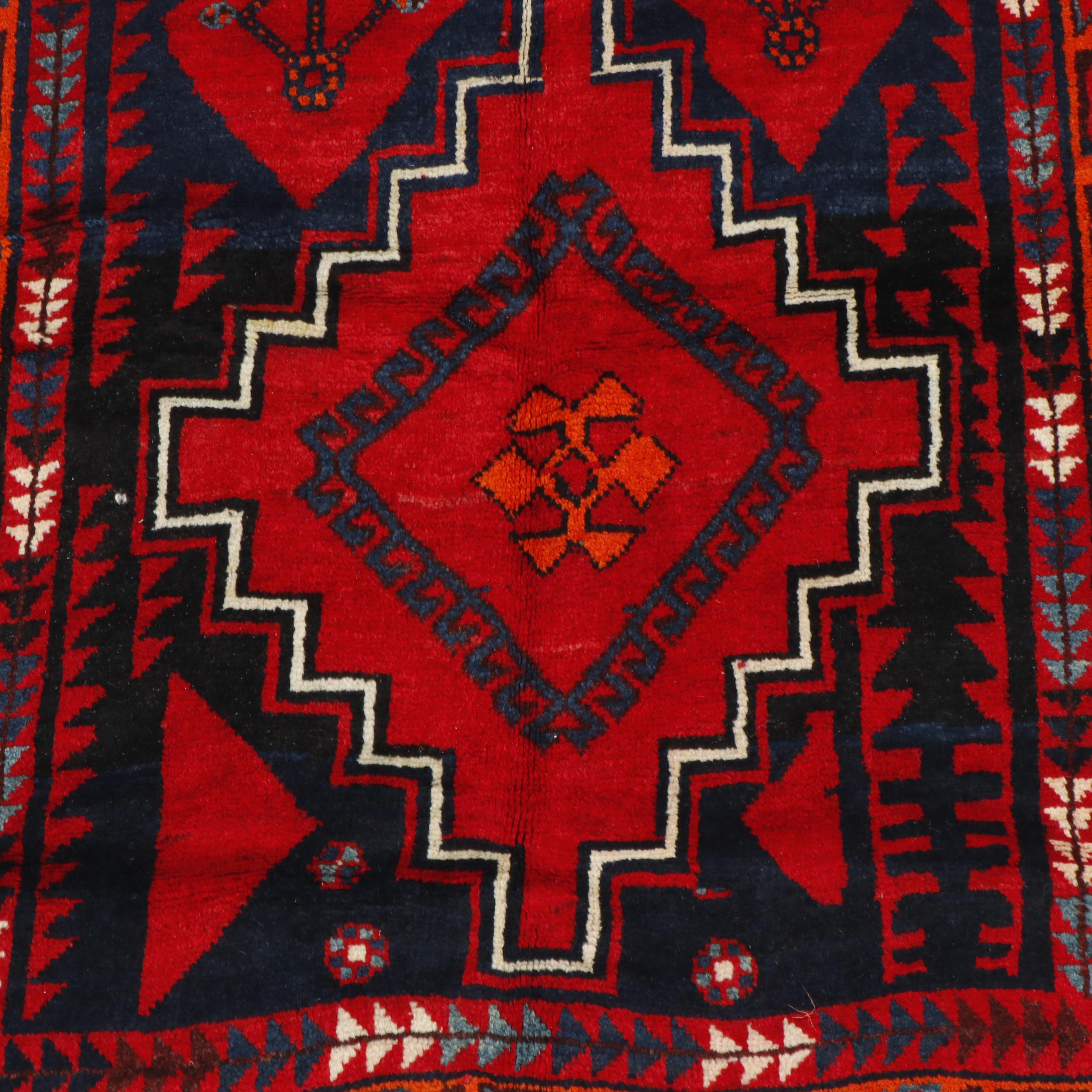 Hand-Knotted Persian Qashqai Wool Rug