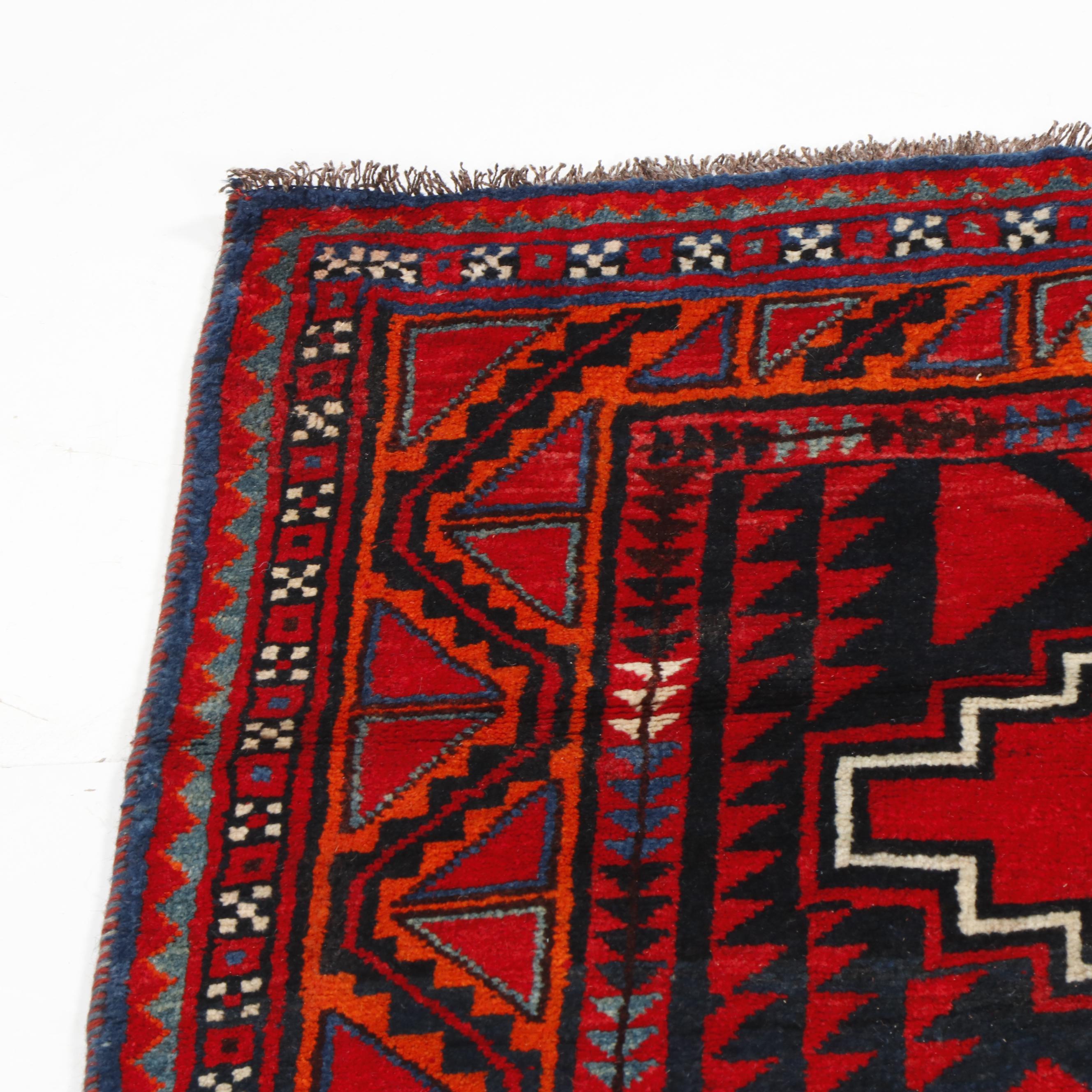 Hand-Knotted Persian Qashqai Wool Rug