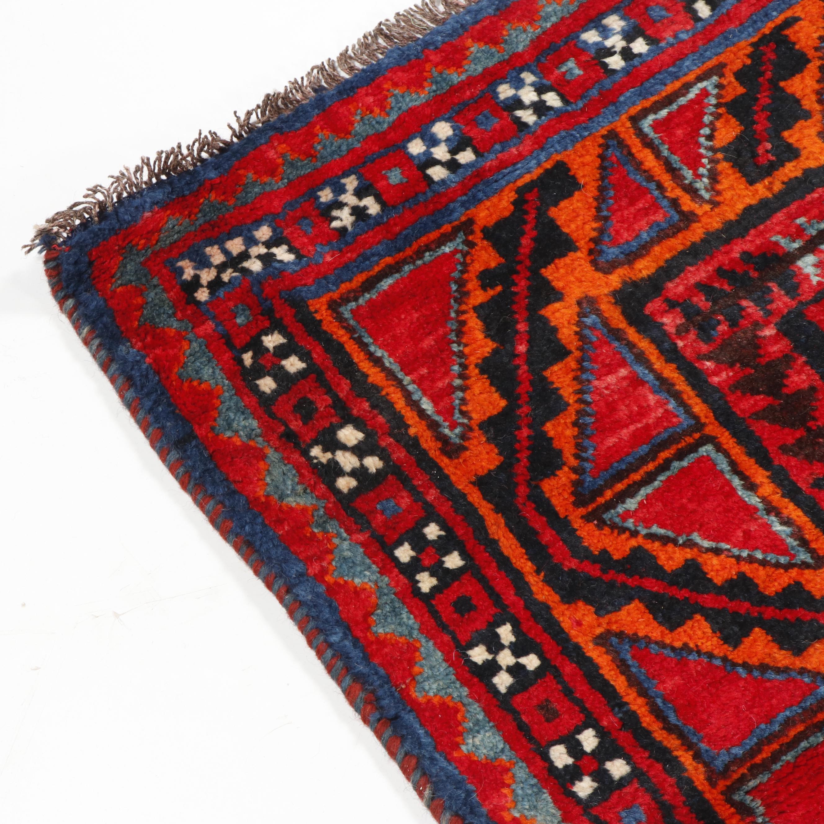 Hand-Knotted Persian Qashqai Wool Rug