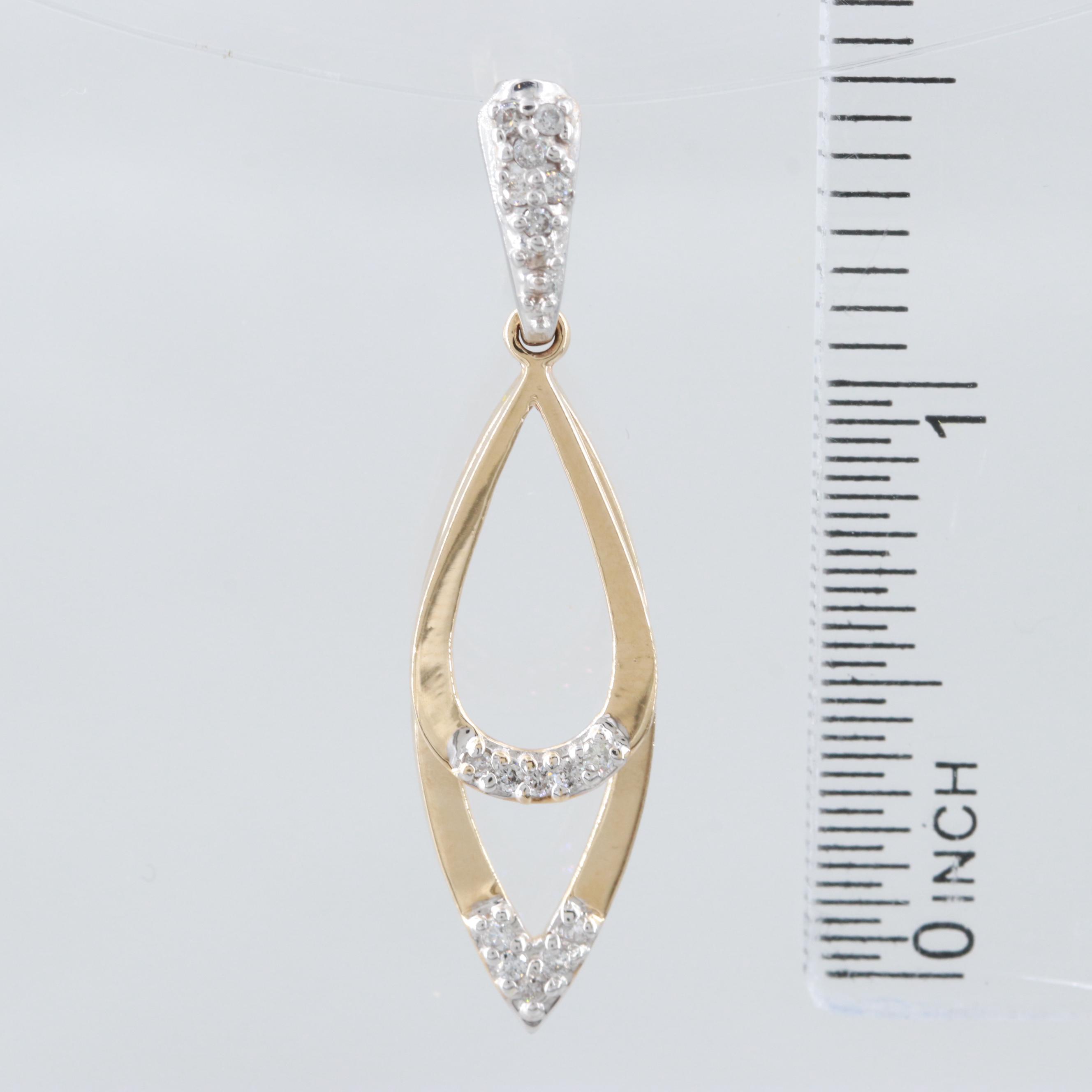 14K Yellow Gold Diamond Pendant