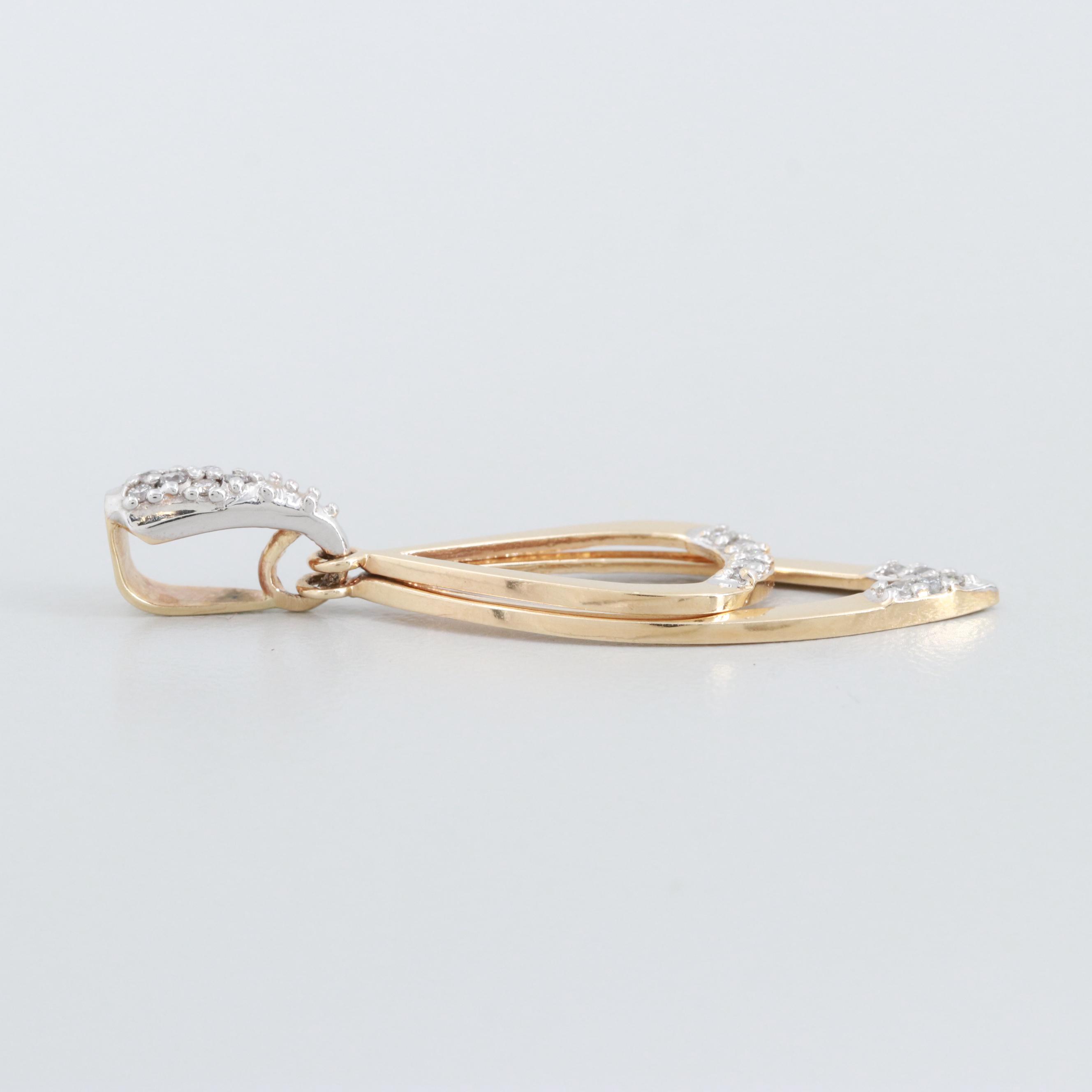14K Yellow Gold Diamond Pendant