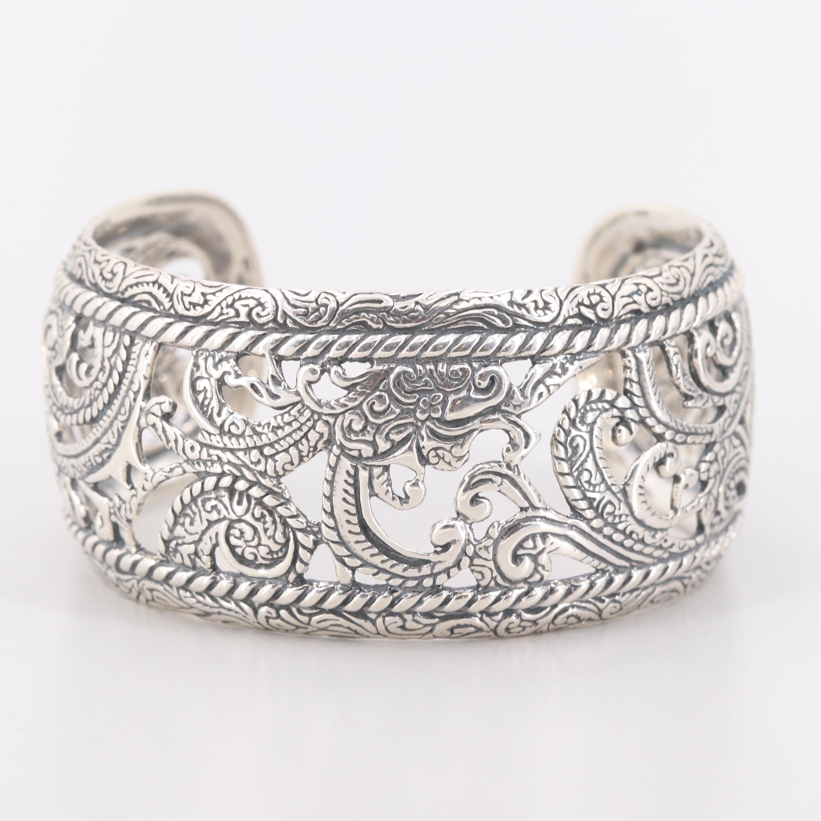 Sterling Silver Openwork Cuff