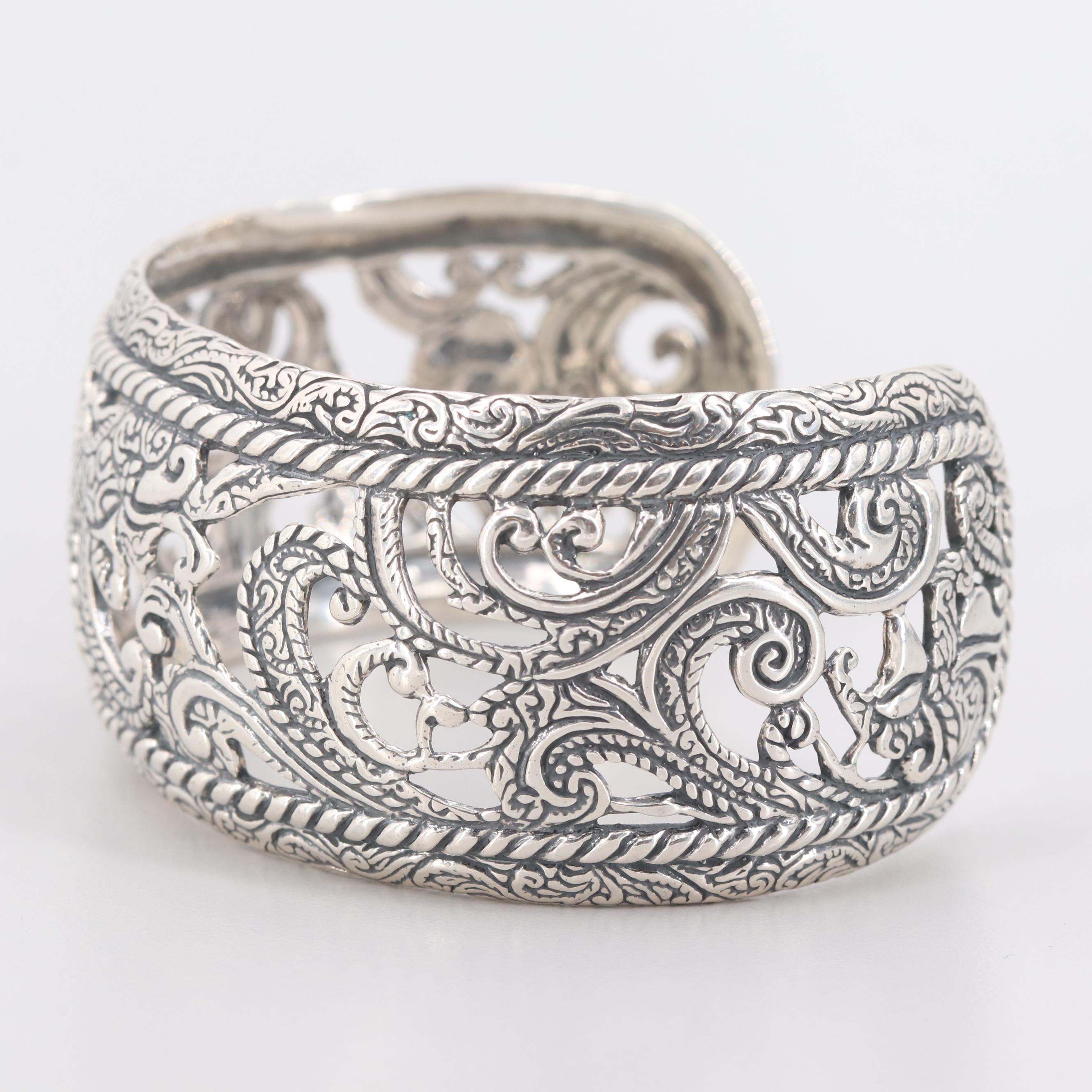 Sterling Silver Openwork Cuff