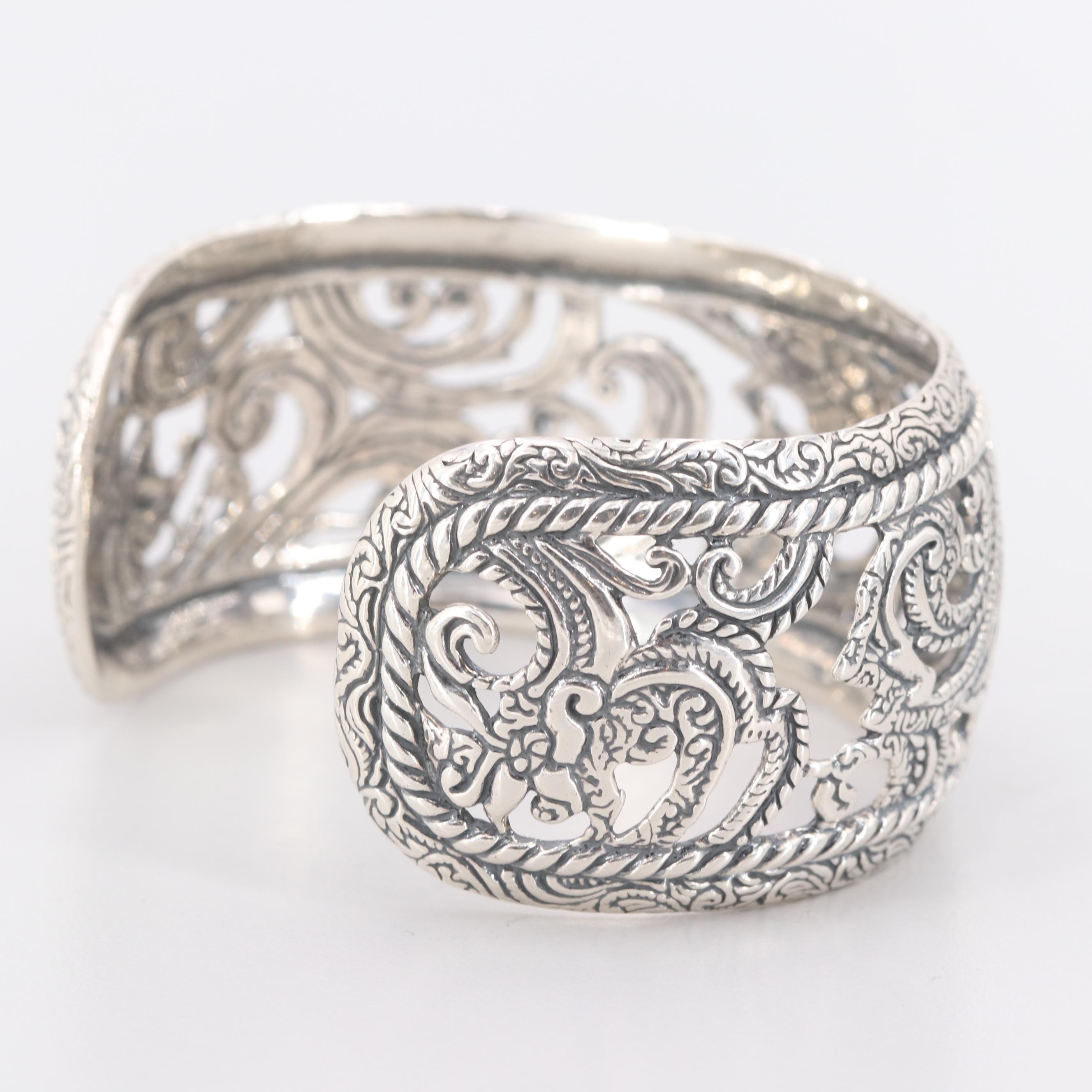 Sterling Silver Openwork Cuff